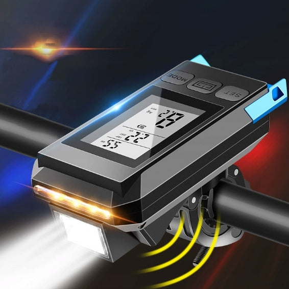 BICYCLE LIGHT LED FRONT WITH HANDLEBAR COUNTER Color black