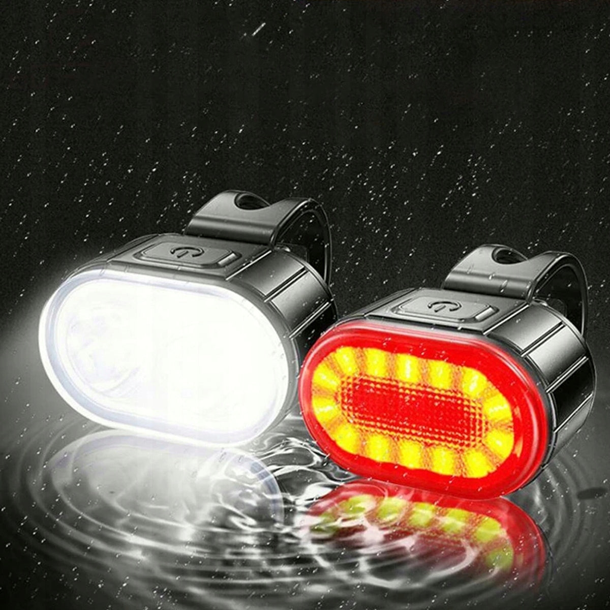 BICYCLE LIGHT LED LIGHT SET FRONT AND REAR FOR BATTERY BIKE STRONG Packaging status original