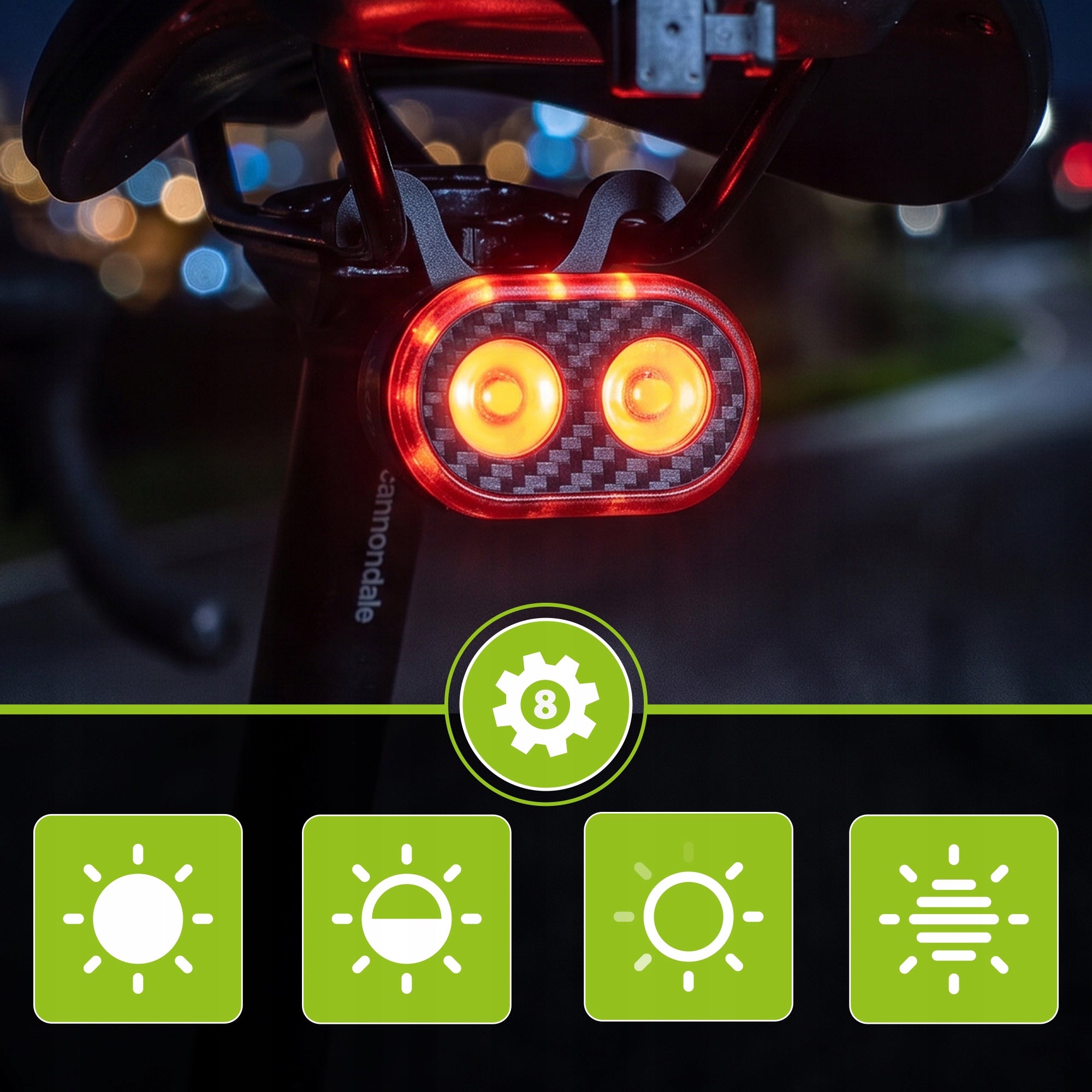 BICYCLE LIGHT LED REAR USB BACK RECHARGEABLE WATERPROOF LIGHT VAYOX Brand Vayox