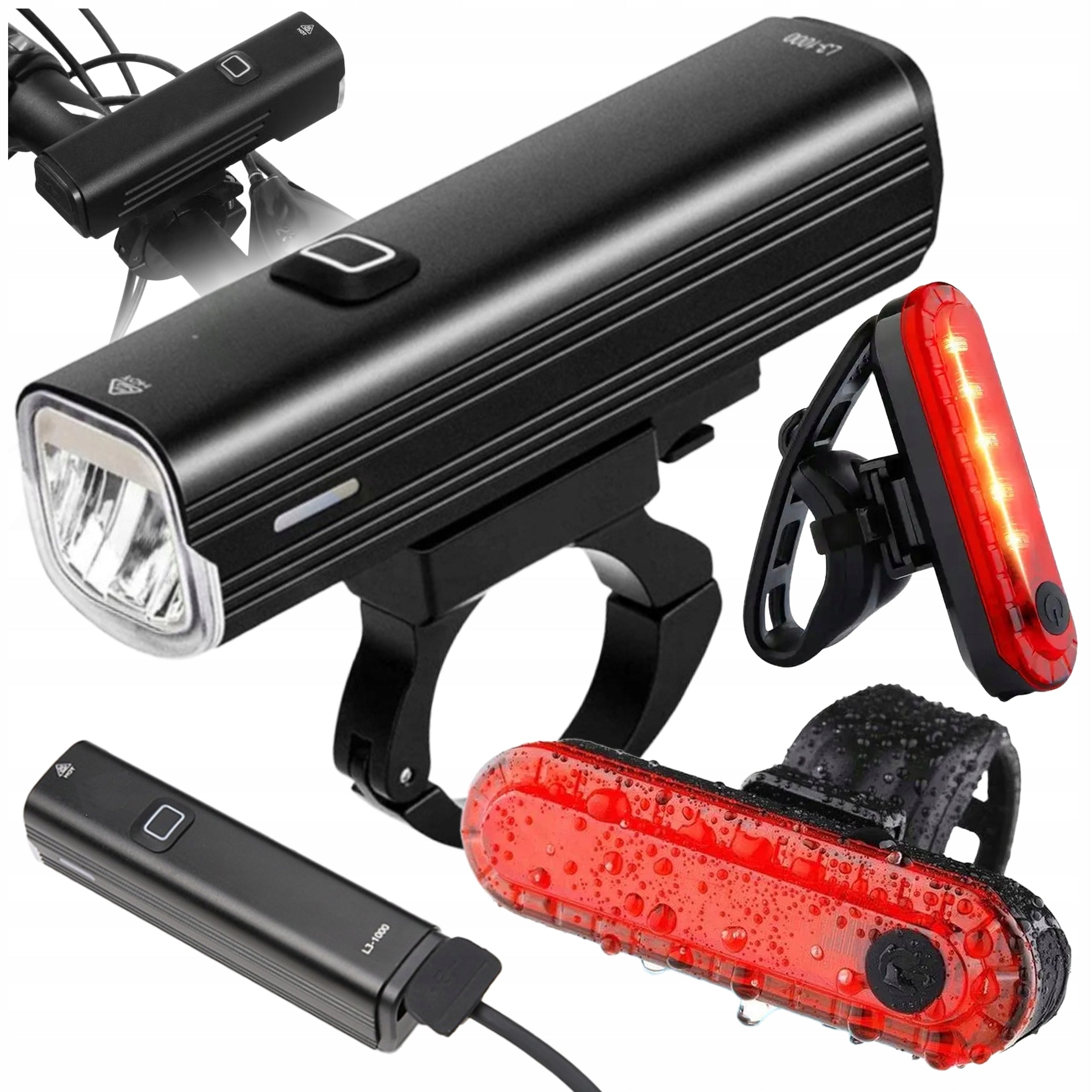 BICYCLE LIGHT LED REAR USB FRONT STRONG REAR BIKE SET