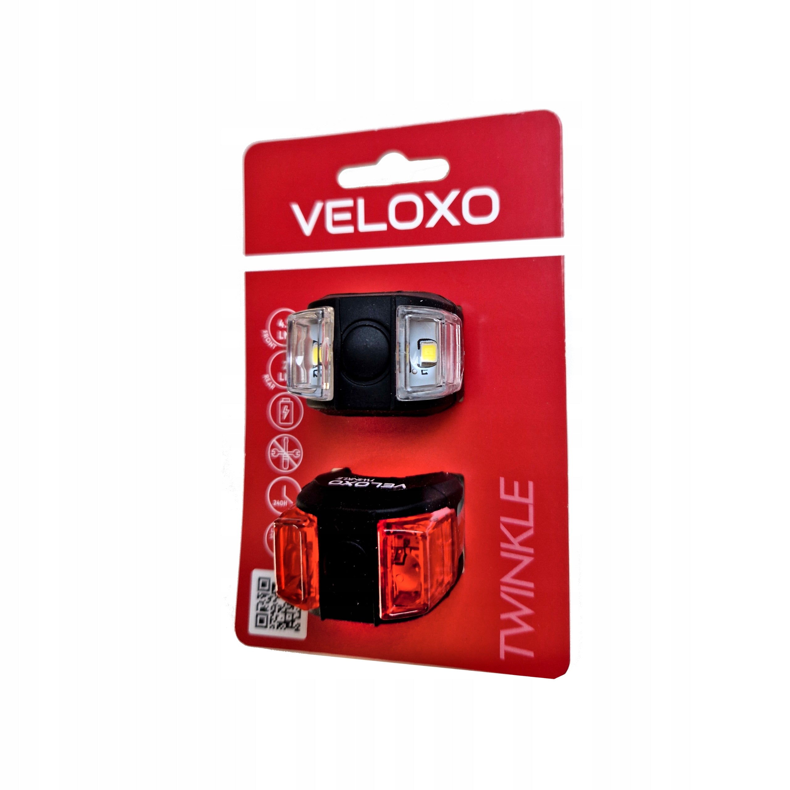 BICYCLE LIGHT MINI LIGHTING SET VELOXO TWINKLE FRONT REAR BLACK Kind set