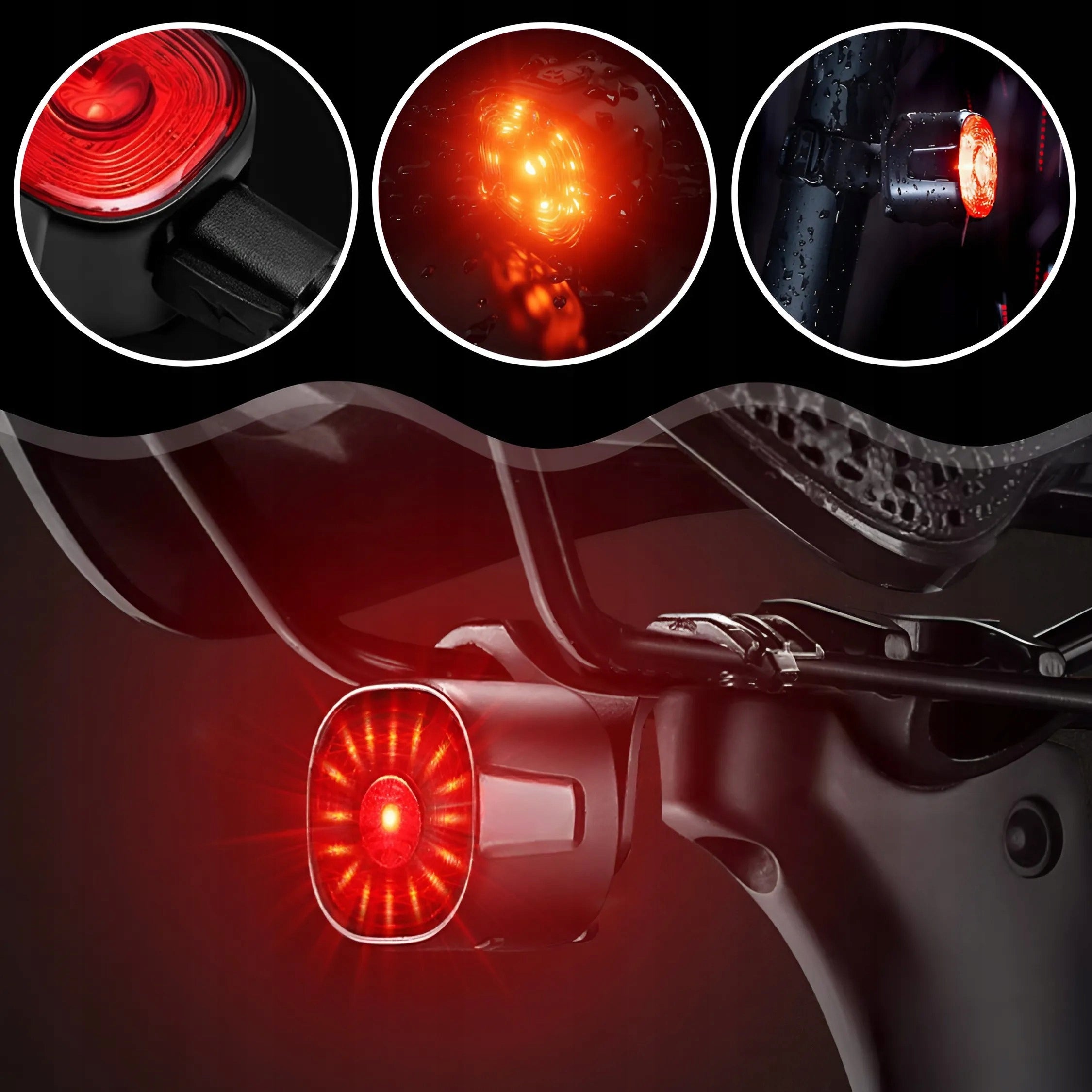 BICYCLE LIGHT REAR BATTERY USB CHARGING LIGHT UNDER SADDLE 100H Light beam 100 lm