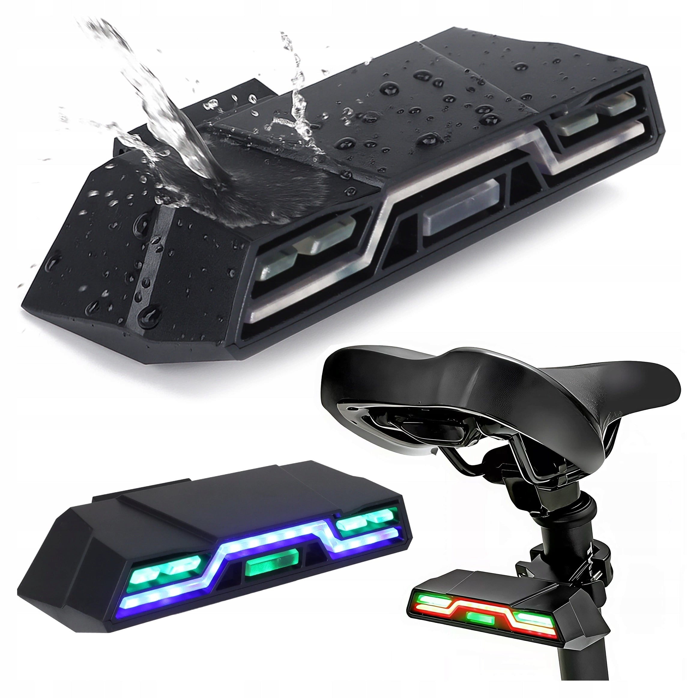 BICYCLE LIGHT REAR FUNCTIONAL STRONG 6 LED MODES WATERPROOF ALOGY Packaging status original