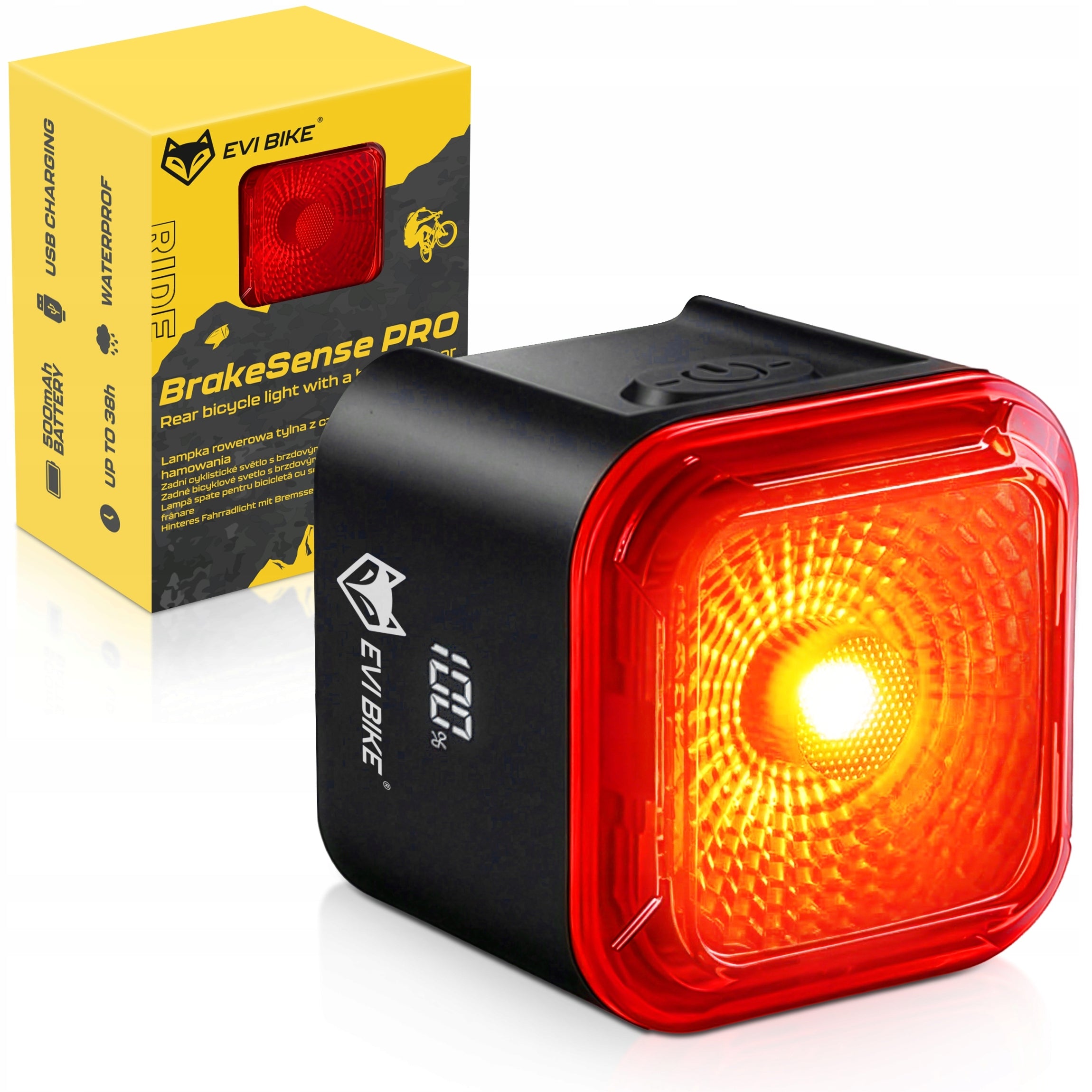 BICYCLE LIGHT REAR LED BRAKE SENSOR FOR BIKE STRONG LED WATERPROOF