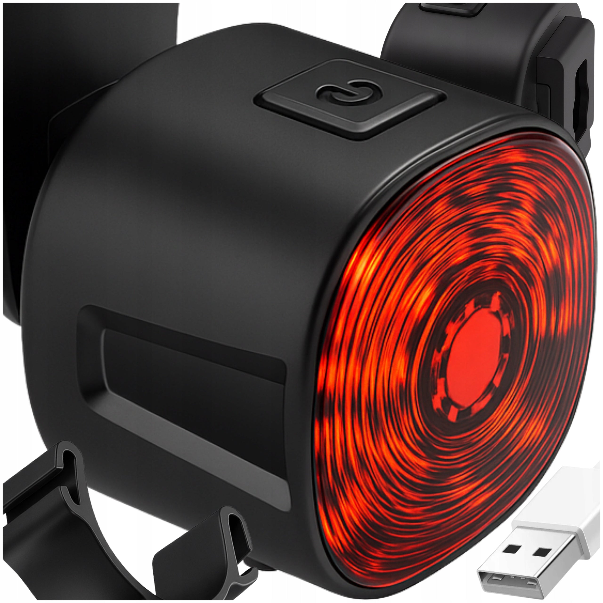 BICYCLE LIGHT REAR LED RED BIKE REAR LAMP STRONG USB 6 MODES Color black