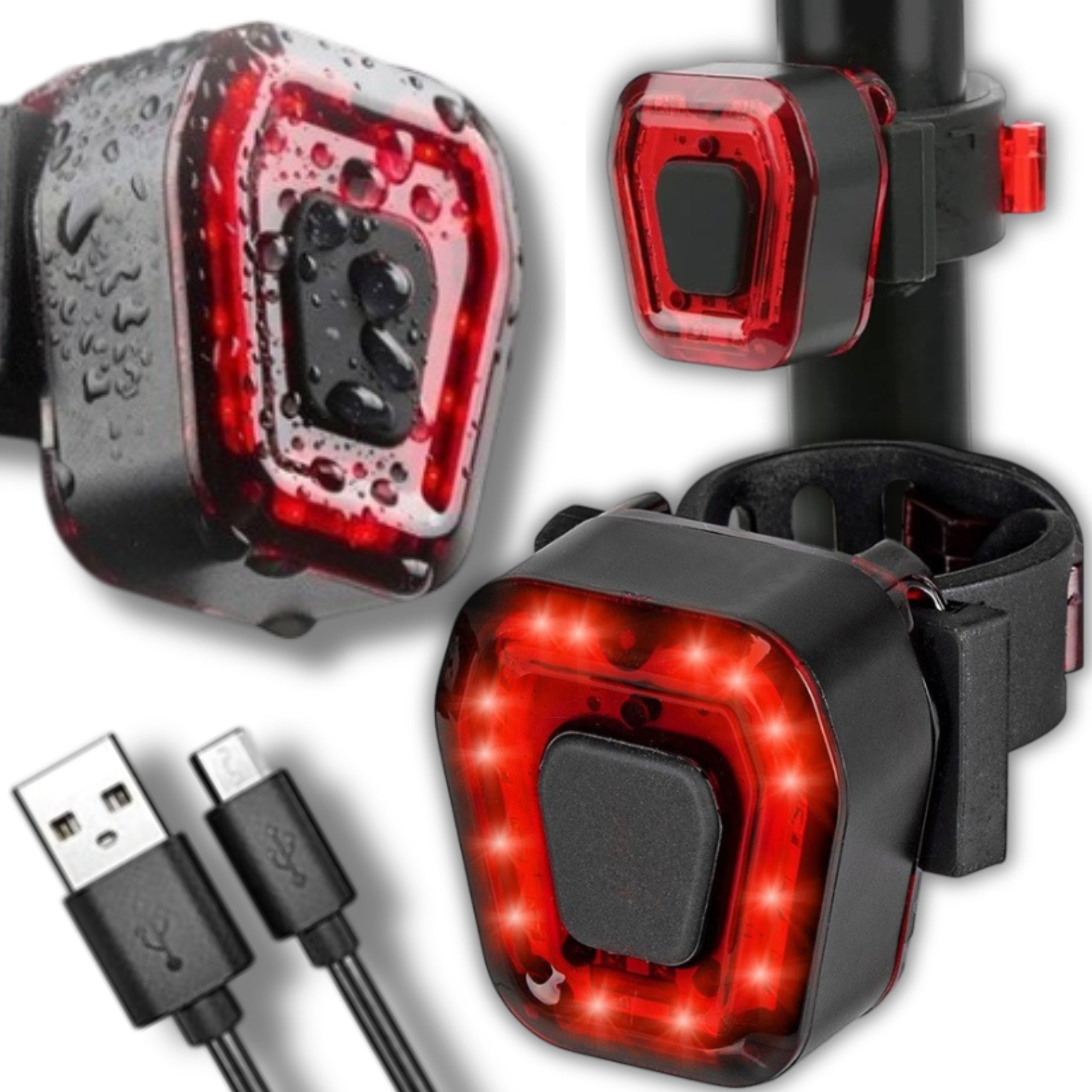 BICYCLE LIGHT REAR LED RED FOR REAR BIKE USB WATERPROOF STRONG