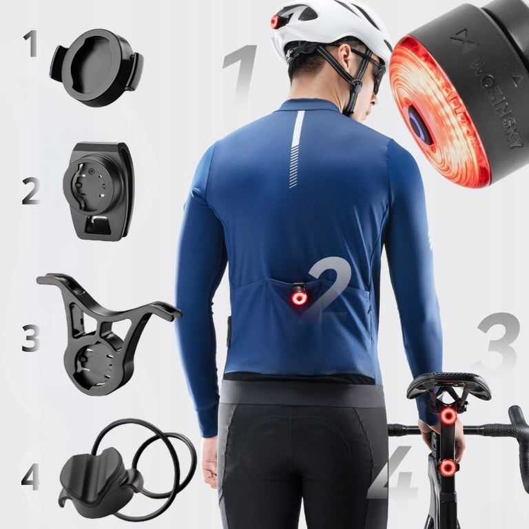 BICYCLE LIGHT REAR LED STOP BRAKE SENSOR USB-C WATERPROOF 5 MODES Light source LED