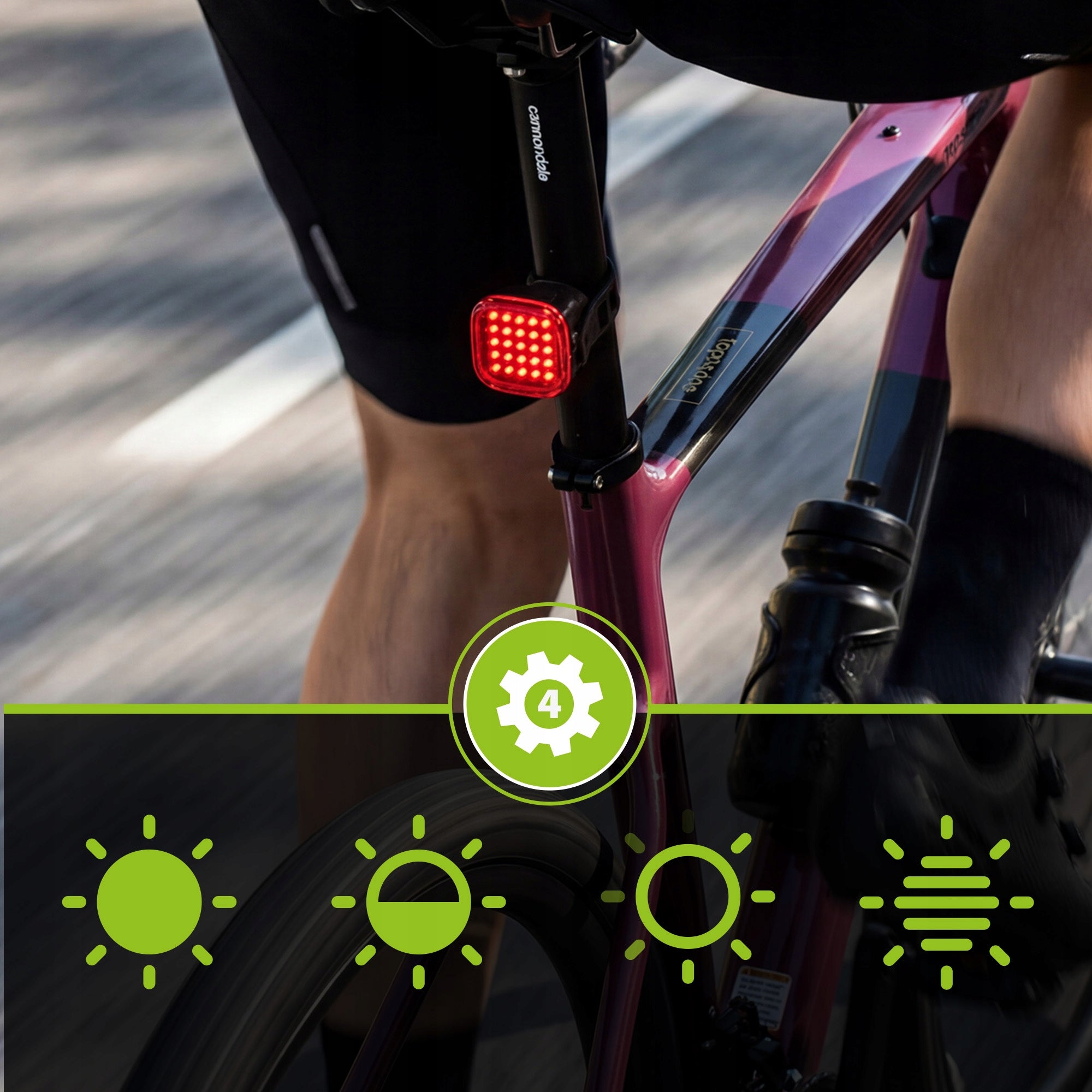 BICYCLE LIGHT REAR LED USB LIGHT REAR BATTERY SMART IPX6 VAYOX Brand Vayox