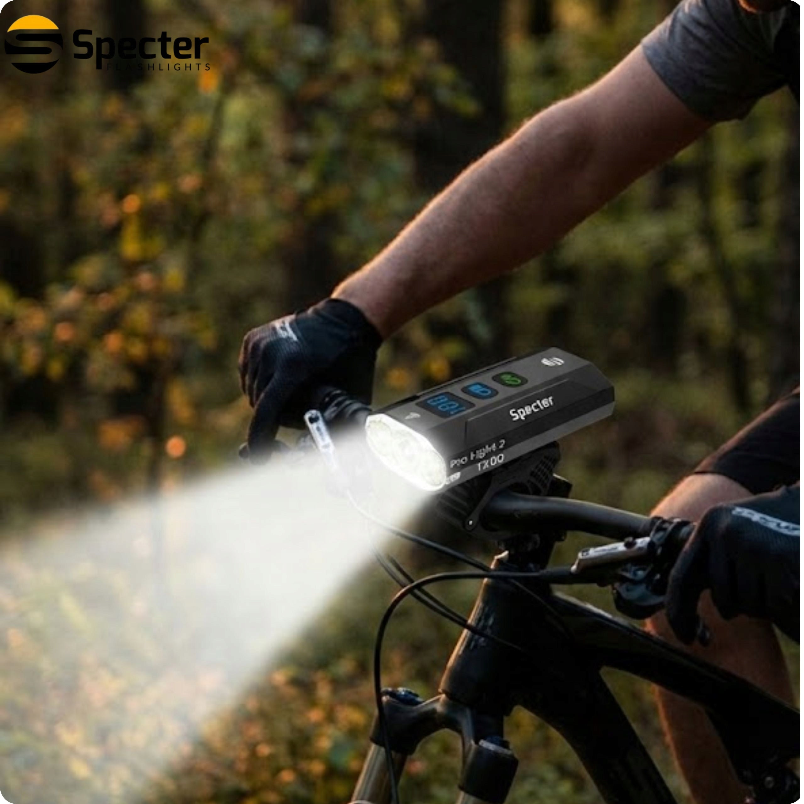 BICYCLE LIGHT SPECTER PRO LIGHT 2 USB 1200LM POWERBANK IPX65 13 MODES Manufacturer code mocna latarka rowerowa aluminium ładowanie c