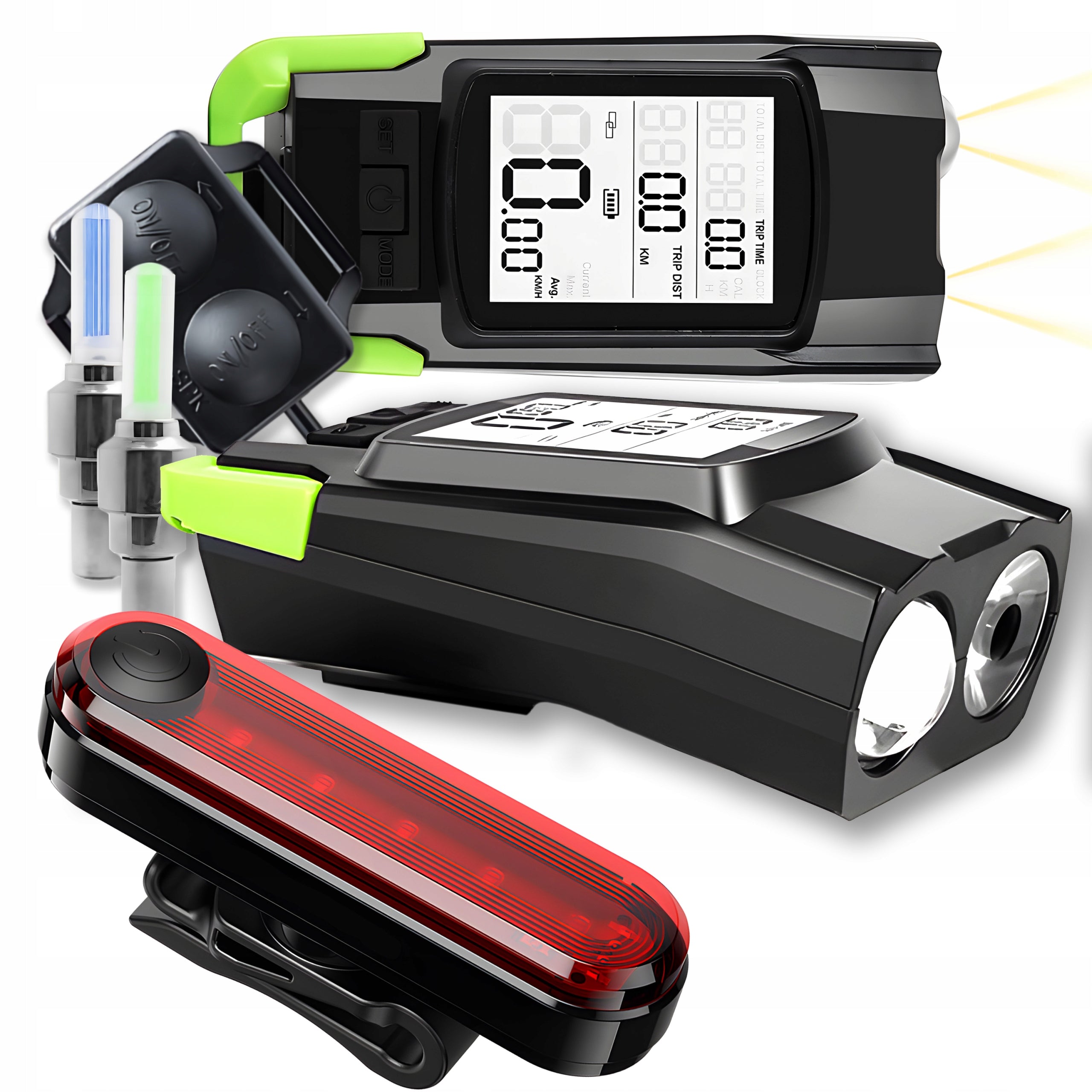 BICYCLE LIGHT STRONG LED FRONT REAR BICYCLE + LED VALVE + REMOTE CONTROL BELL EAN (GTIN) 5904806168320