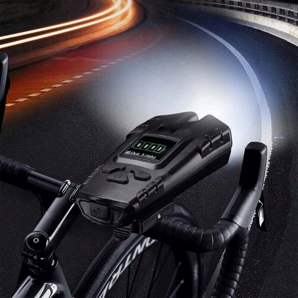 BICYCLE LIGHT STRONG LED LIGHT FRONT REAR FLASHLIGHT RECHARGEABLE USB BIKE Kind set