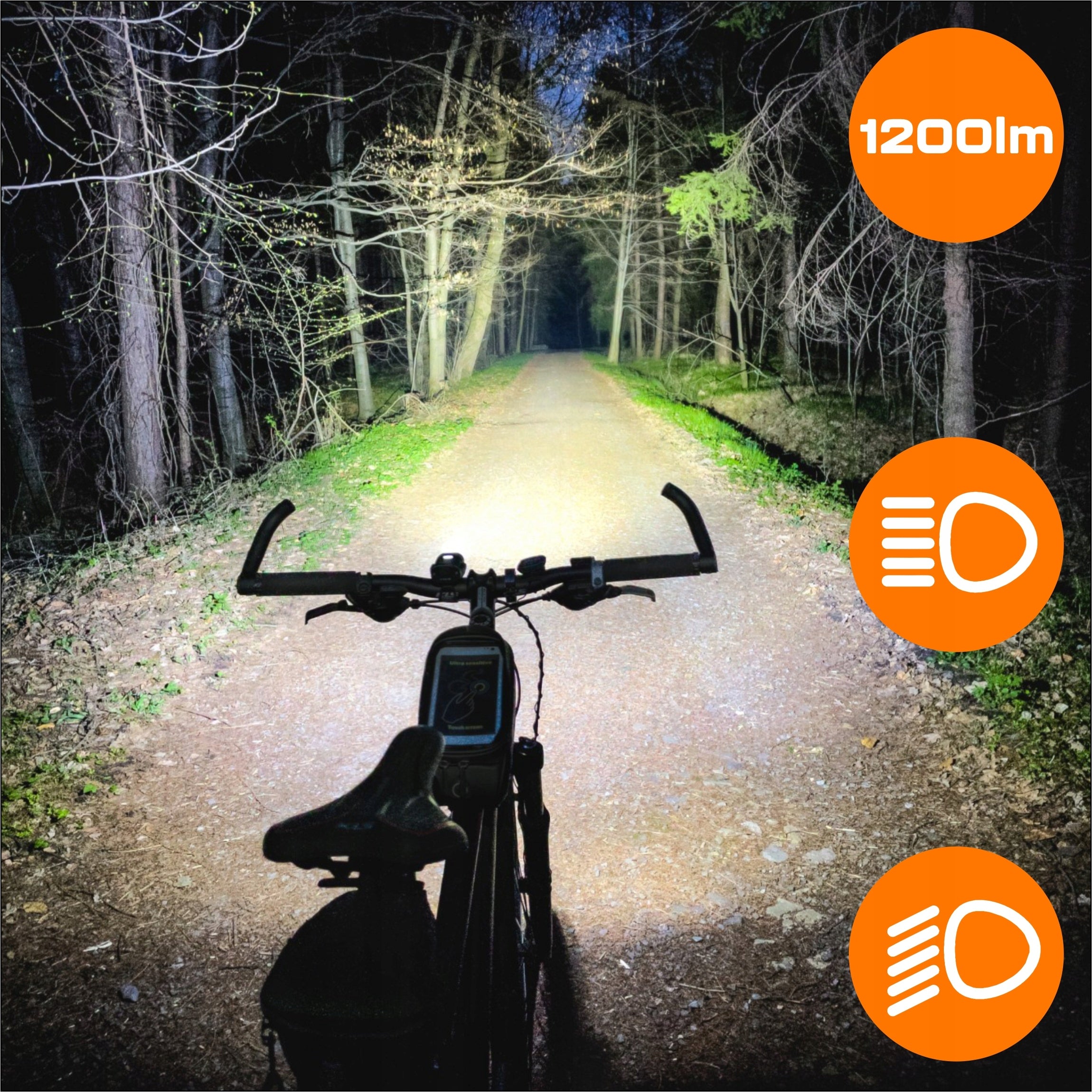 BICYCLE LIGHT STRONG LED LIGHT FRONT REAR FLASHLIGHT RECHARGEABLE USB-C BIKE Brand EVI