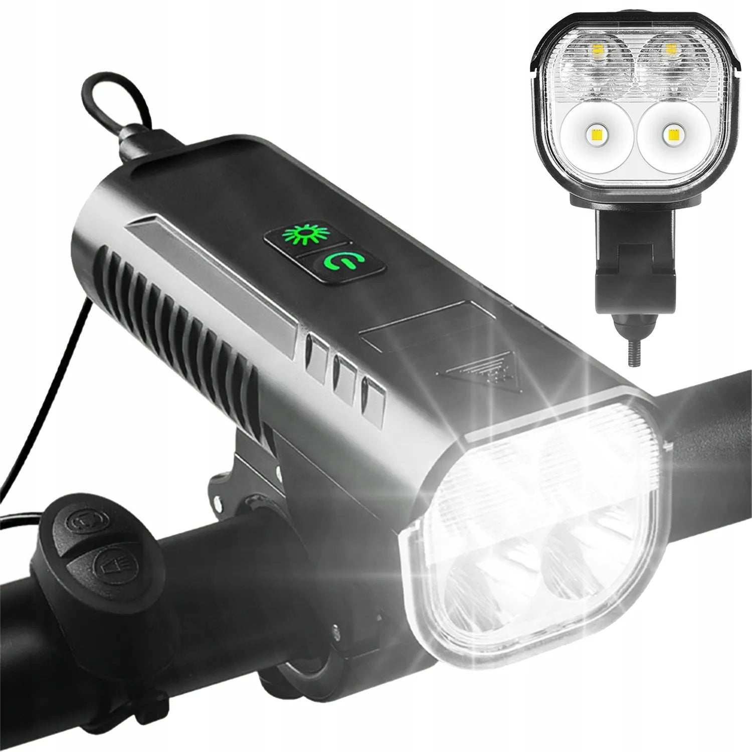 BICYCLE LIGHT USB FRONT HORN LIGHTING FRONT BELL WITH POWERBANK