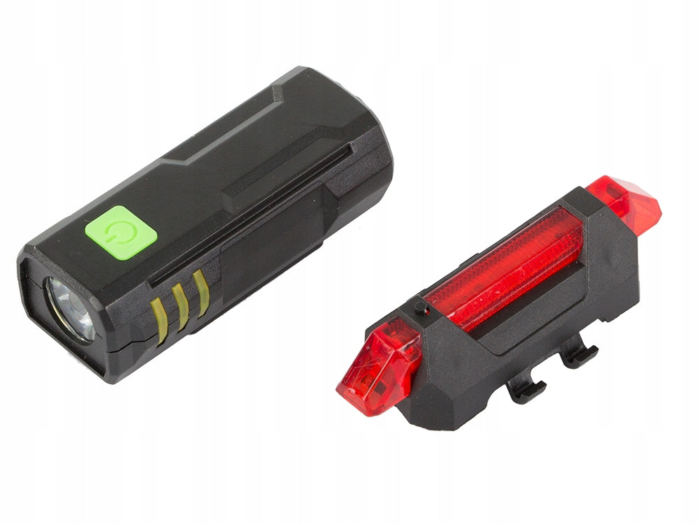 BICYCLE LIGHT USB FRONT REAR LED USB WARNING LED Color black
