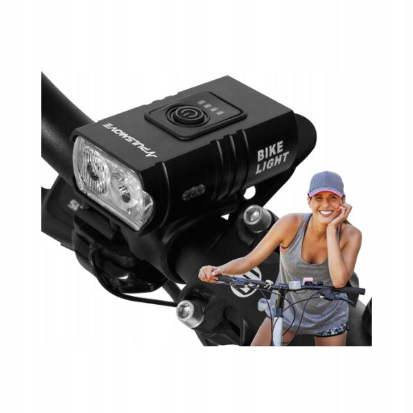 BICYCLE LIGHT WITH LED HOLDER FRONT AND REAR RECHARGEABLE PULSMOVE USB Color black
