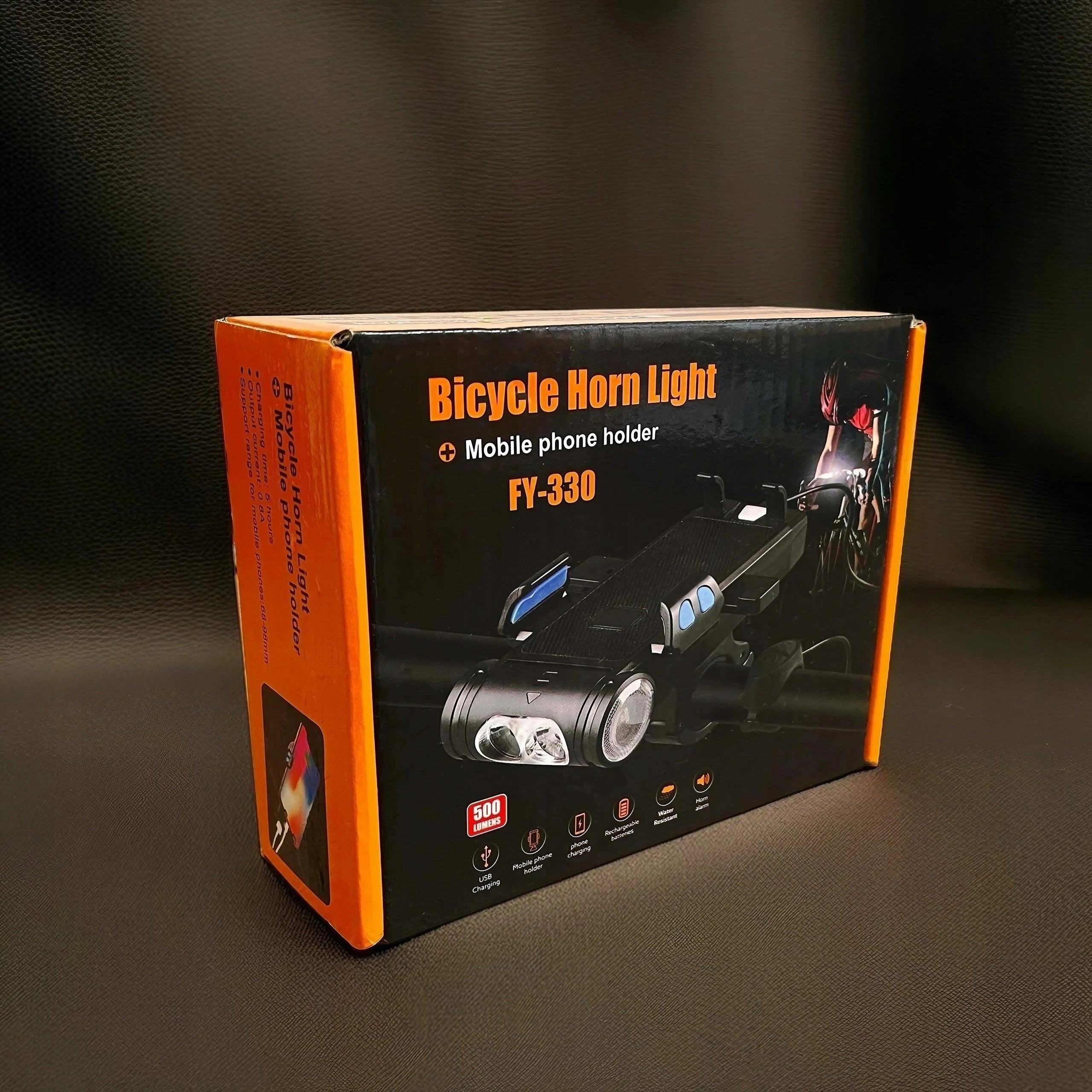 BICYCLE LIGHT WITH PHONE HOLDER HANDLEBARS POWERBANK HORN FRONT Packaging status original