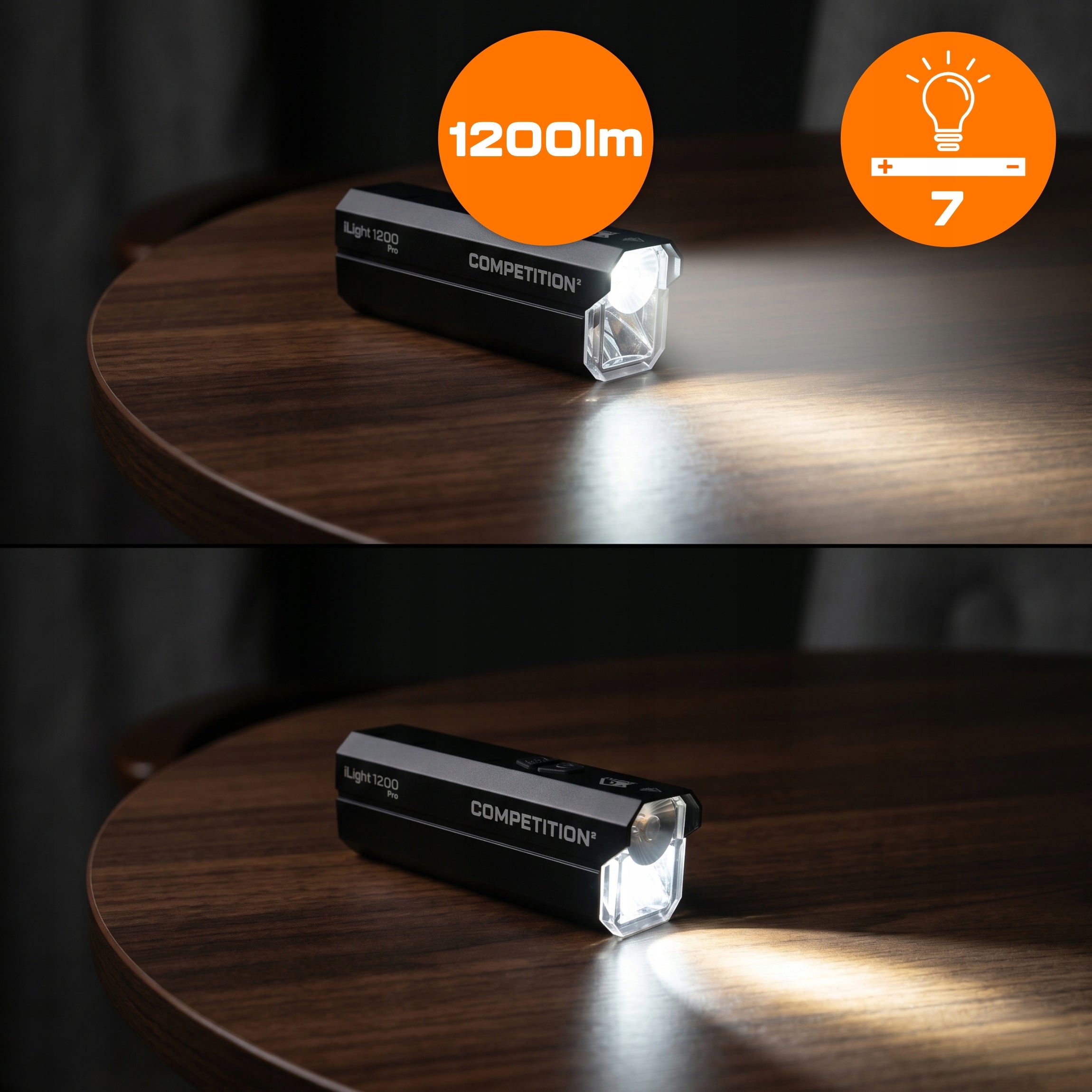 BICYCLE LIGHT strong LED light FRONT REAR USB-C BATTERY SET 1200LM Brand EVI