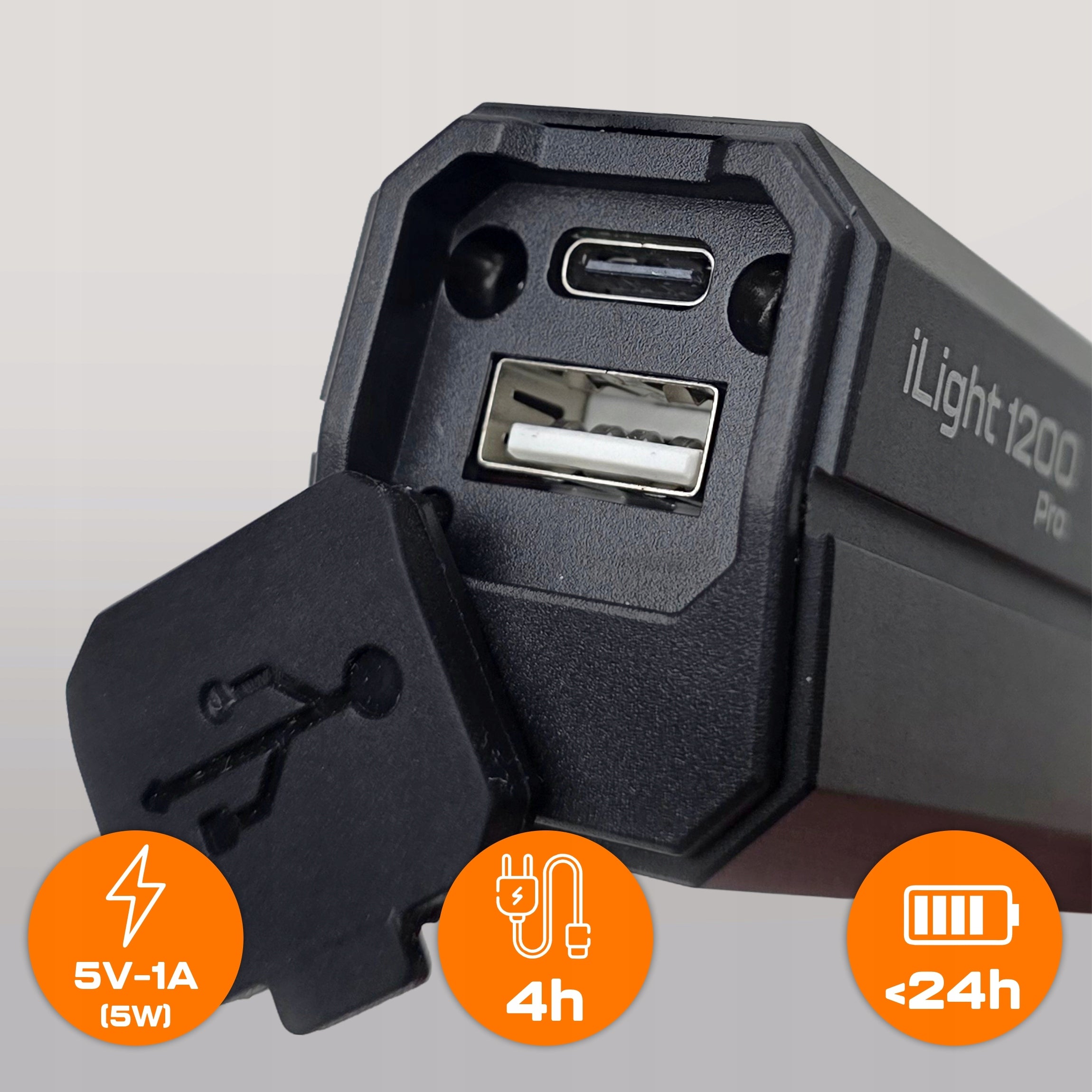 BICYCLE LIGHT strong LED light FRONT REAR USB-C BATTERY SET 1200LM Model iLight 1200 Pro x iLIGHT PRO REAR