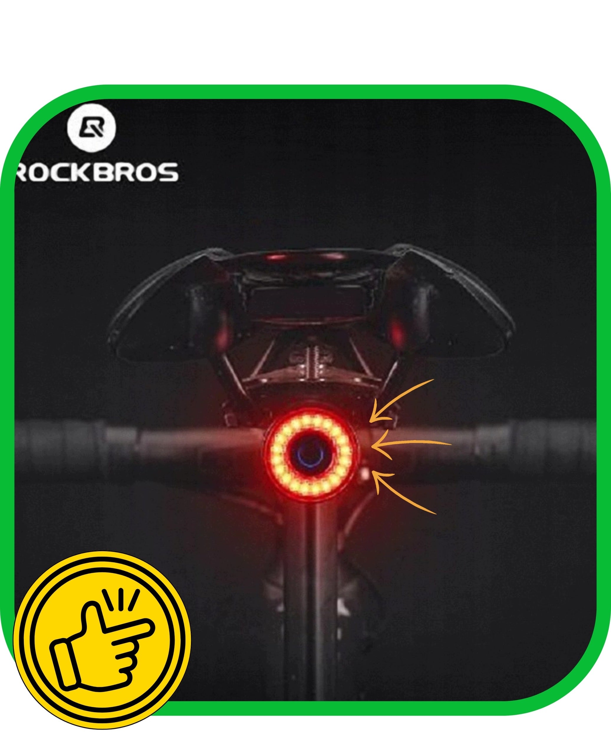 BICYCLE LIGHTING BICYCLE LIGHT REAR STOP SYSTEM 30H WORK CHARGED Brand Rockbros