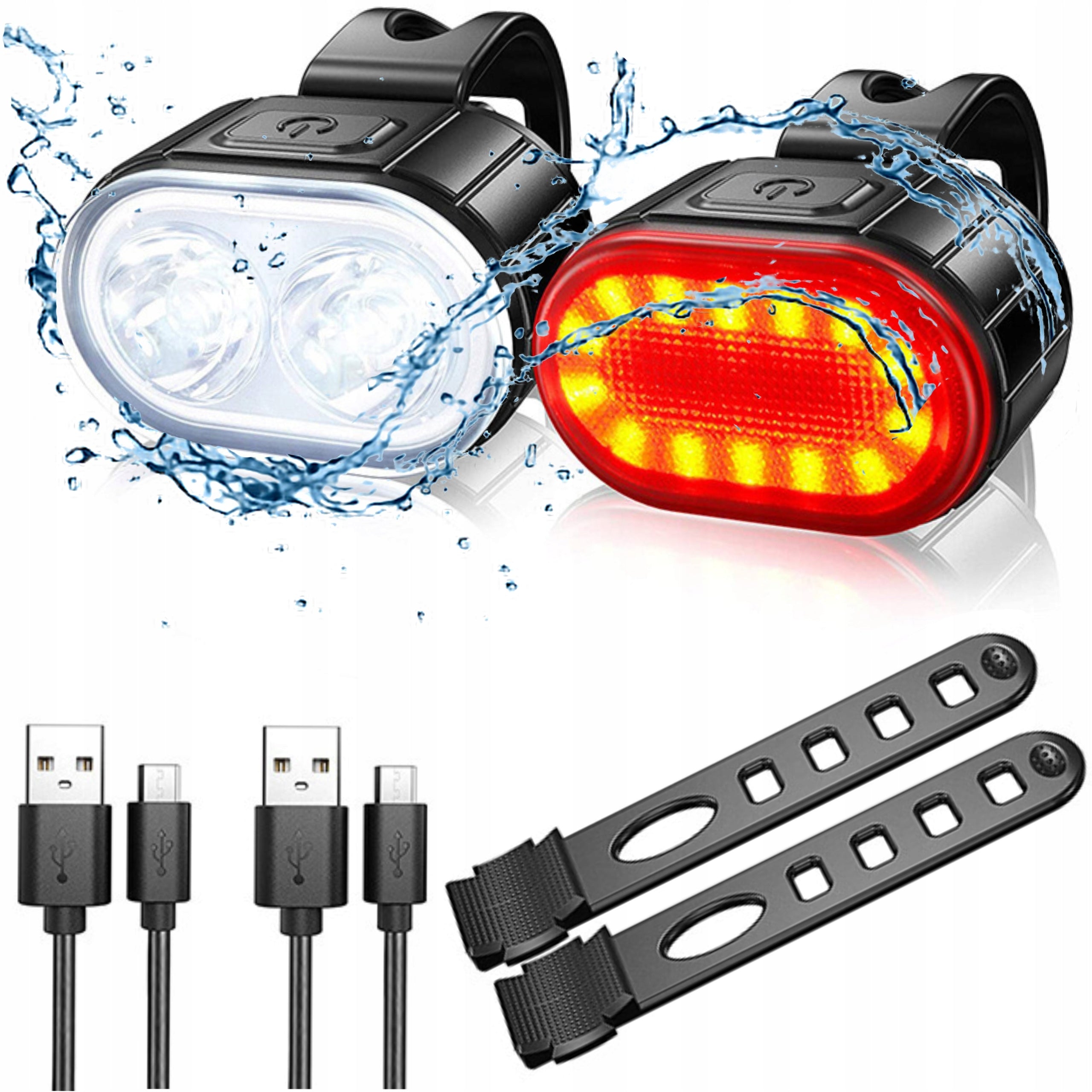 BICYCLE LIGHTS LIGHT FRONT REAR USB TYPE C WATERPROOF LED T6 800 LUMENS