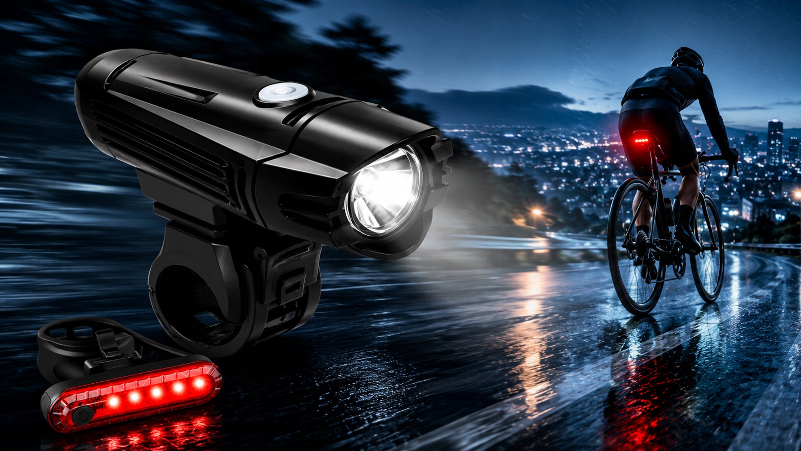BICYCLE LIGHTS LIGHT FRONT REAR USB WATERPROOF LED EASY USB INSTALLATION Packaging status original