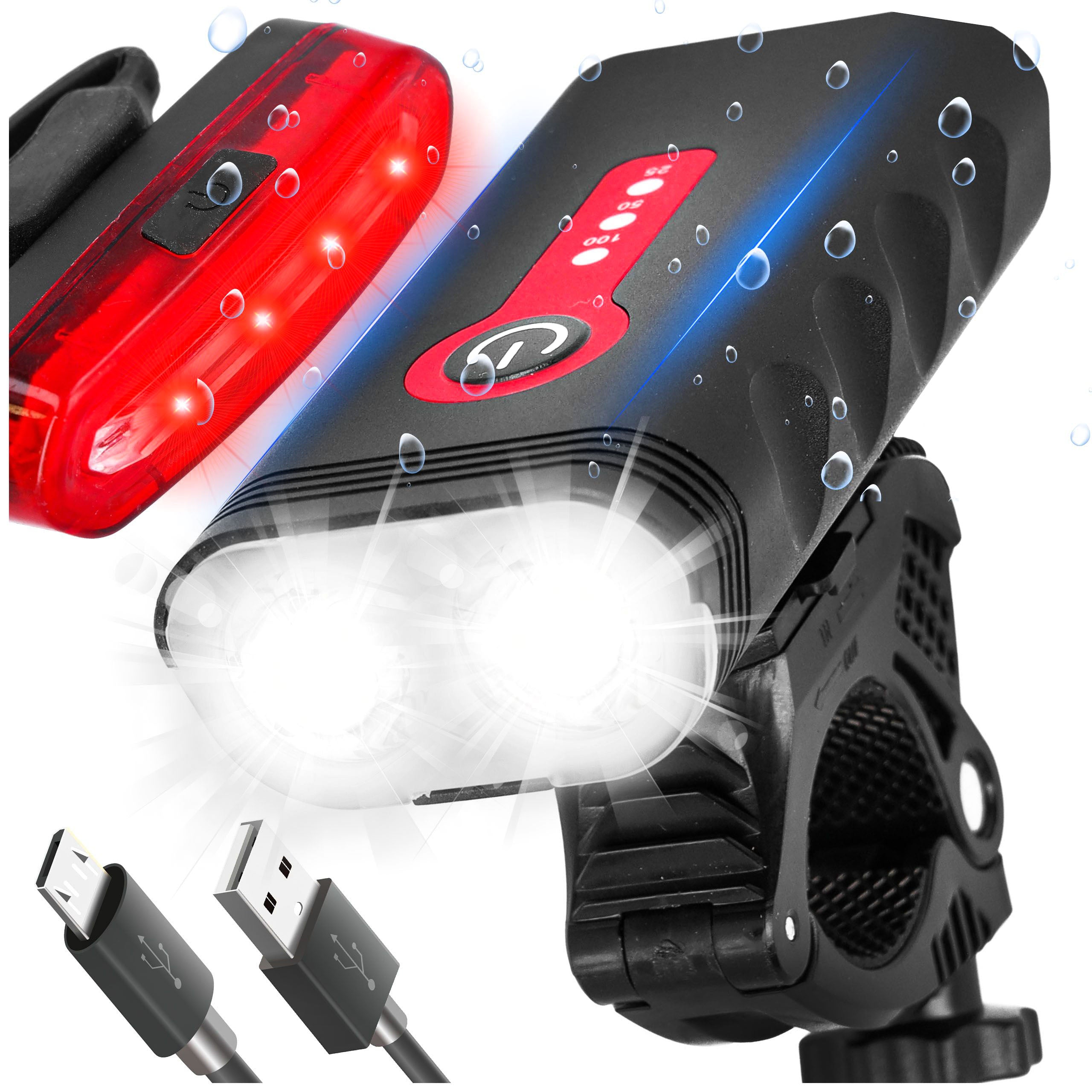 BICYCLE LIGHTS SET BICYCLE LIGHT FRONT REAR FOR USB BIKE