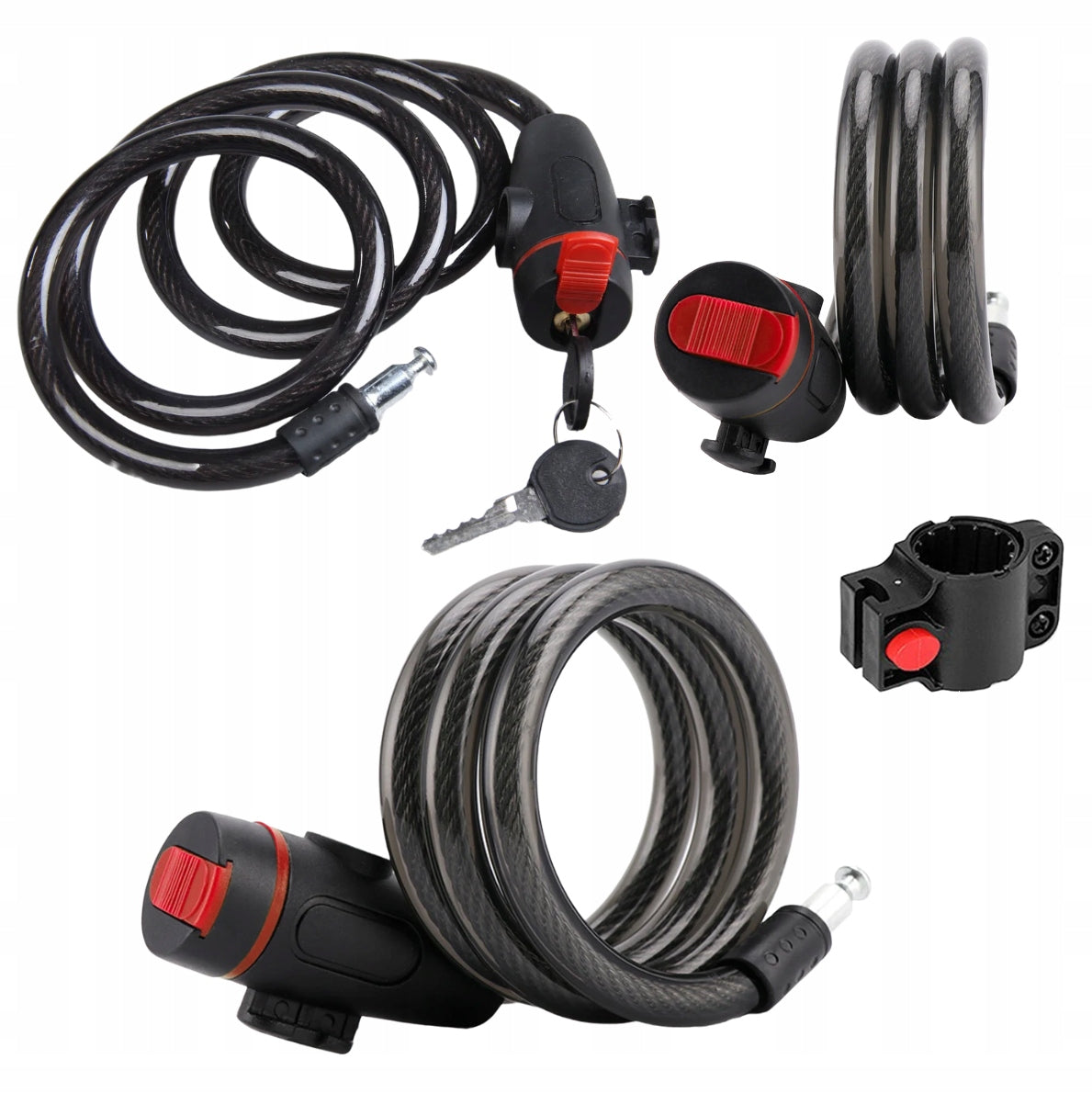 BICYCLE LOCK BICYCLE CABLE STRONG KEY PROTECTION Color black
