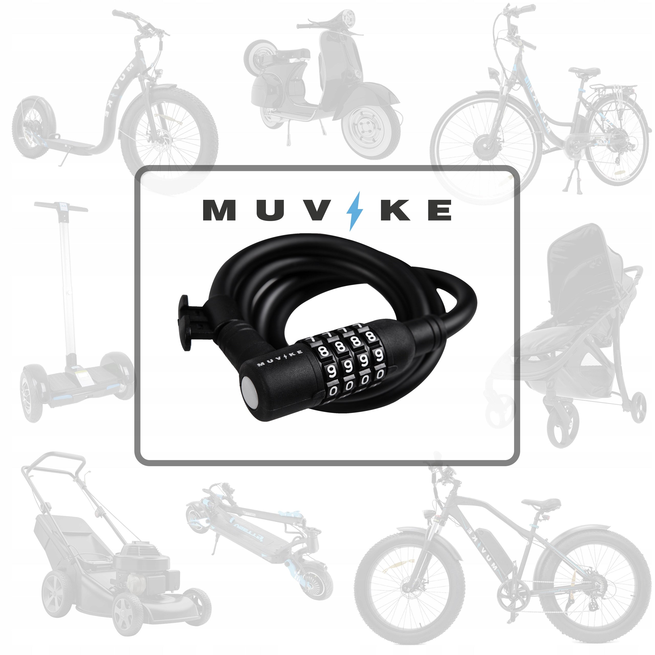 BICYCLE LOCK CABLE 150cm 12mm PER CODE WITH HANDLE MUVIKE FLEX 1500/12C Kind cord