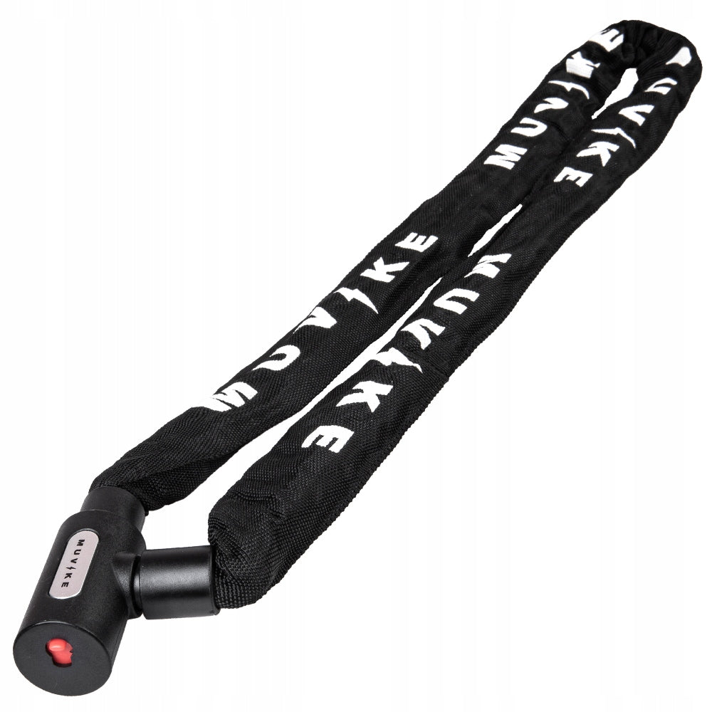BICYCLE LOCK CHAIN 100cm 6mm WITH KEY LIGHTWEIGHT MUVIKE SOLID 1000/6K Color black