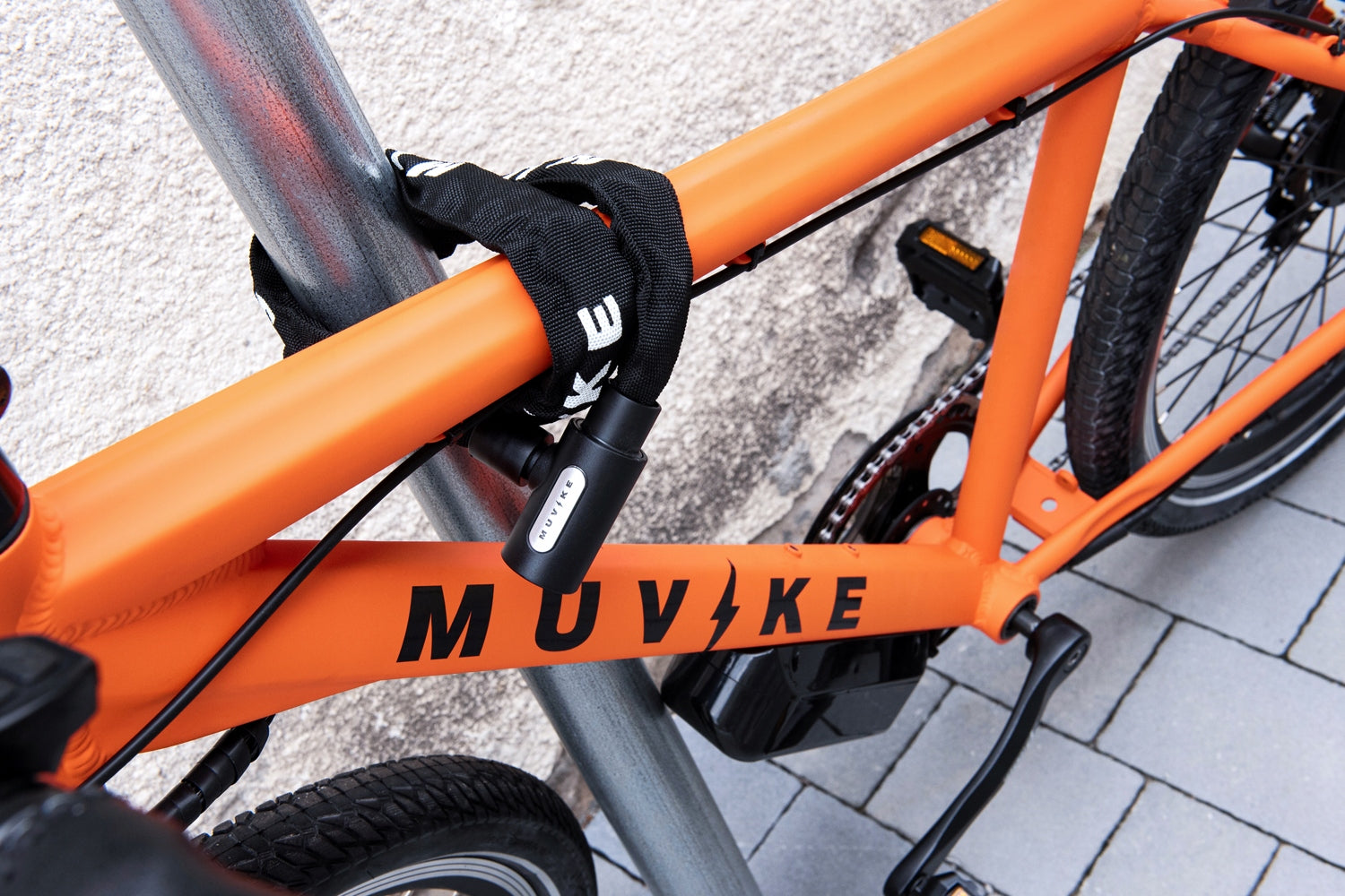 BICYCLE LOCK CHAIN 100cm 6mm WITH KEY LIGHTWEIGHT MUVIKE SOLID 1000/6K Weight 680 g