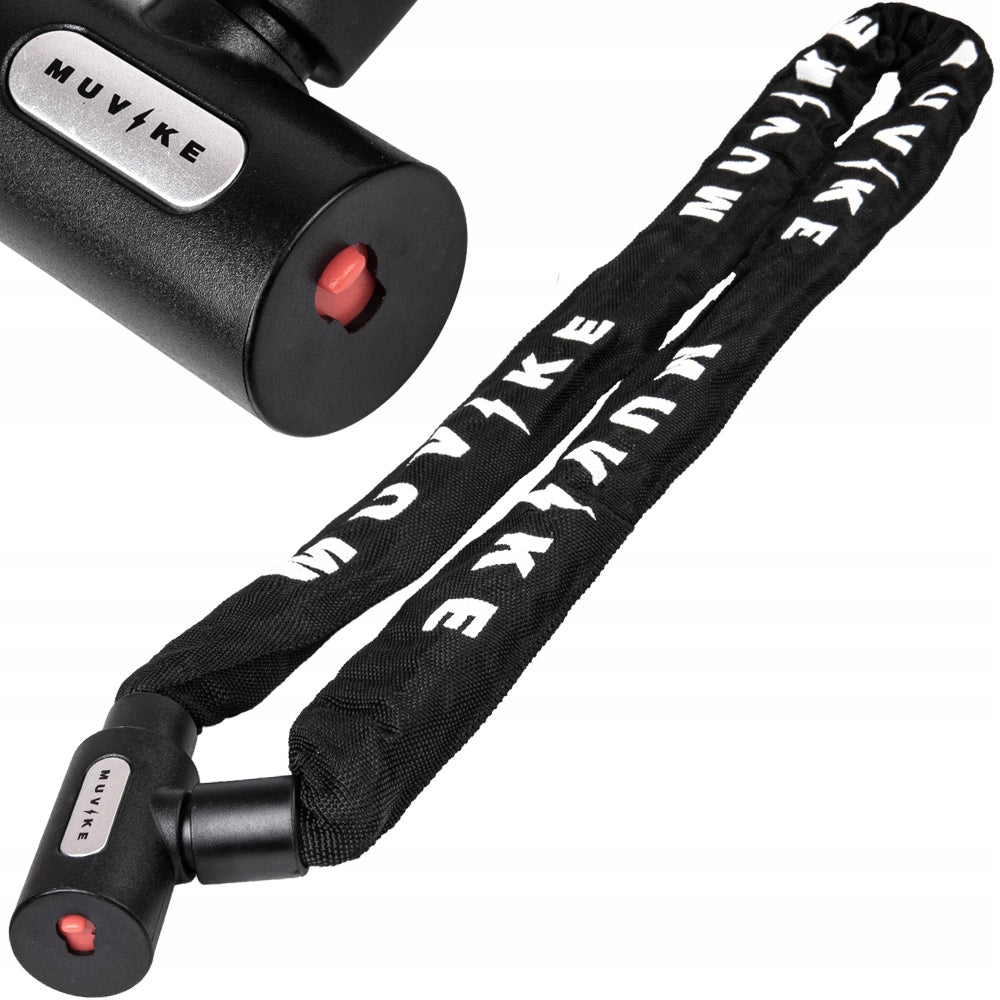 BICYCLE LOCK CHAIN 120cm 6mm WITH KEY LIGHTWEIGHT MUVIKE SOLID 1200/6K Color black