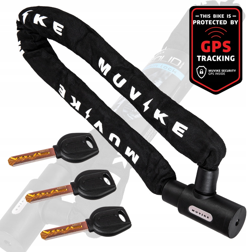BICYCLE LOCK CHAIN 90cm 10mm WITH KEY STRONG MUVIKE SOLID 900/10K Weight 1885 g