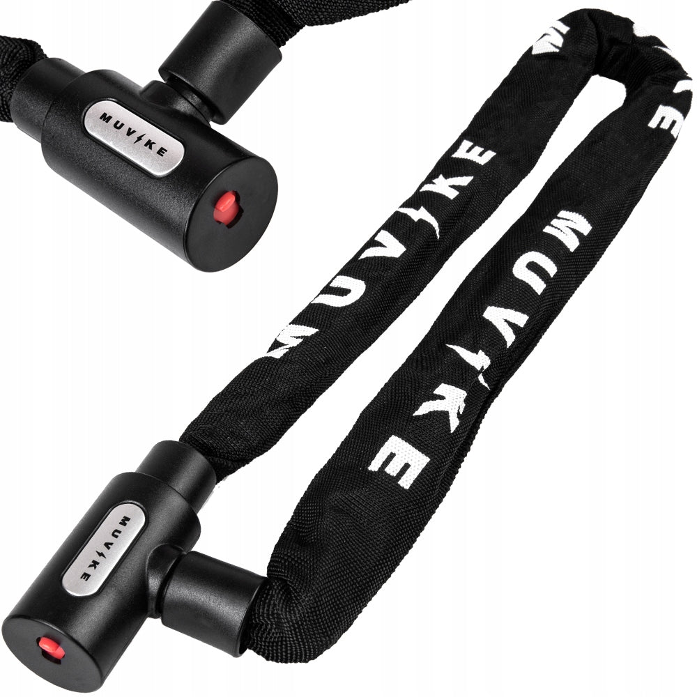 BICYCLE LOCK CHAIN 90cm 6mm WITH KEY LIGHTWEIGHT MUVIKE SOLID 900/6K Color black