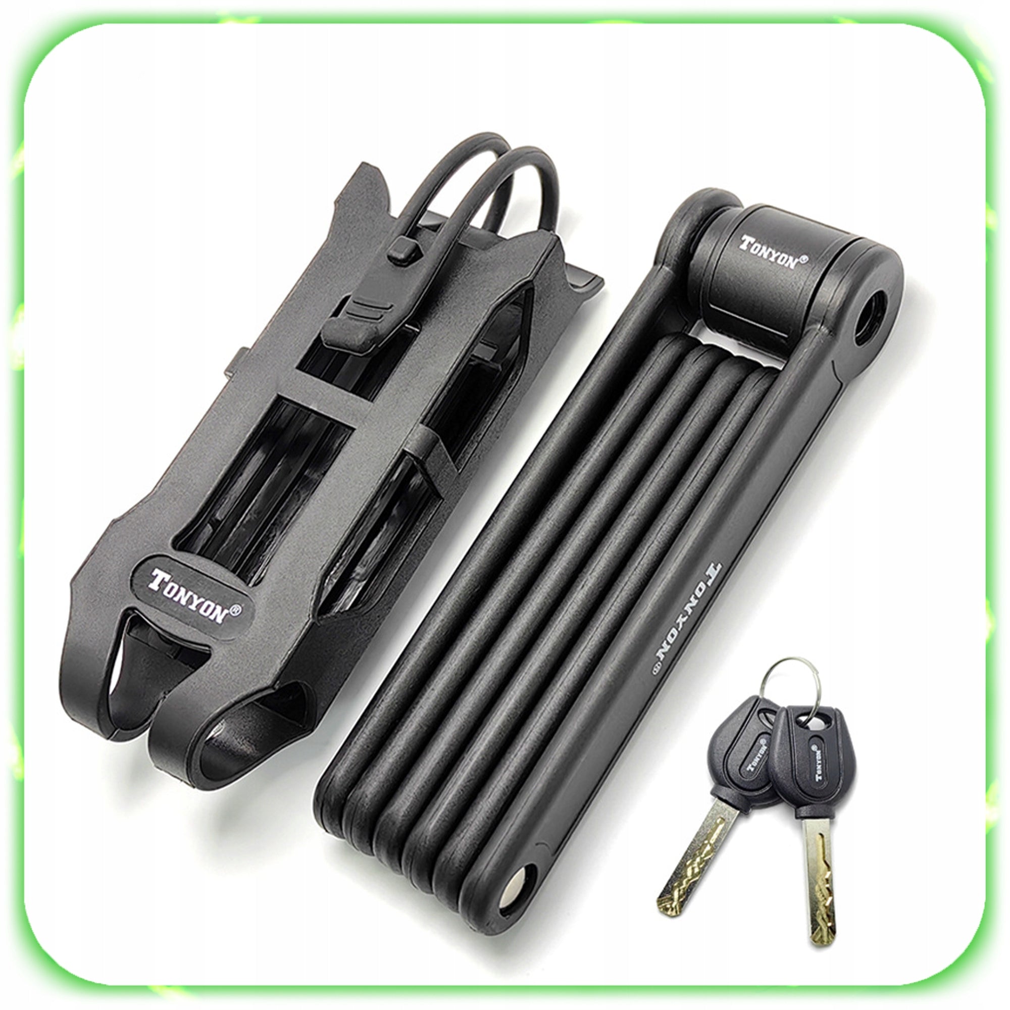 BICYCLE LOCK FOLDING FASTENED SECURITY FOR BICYCLE HOLDER + KEYS Model PIXEL