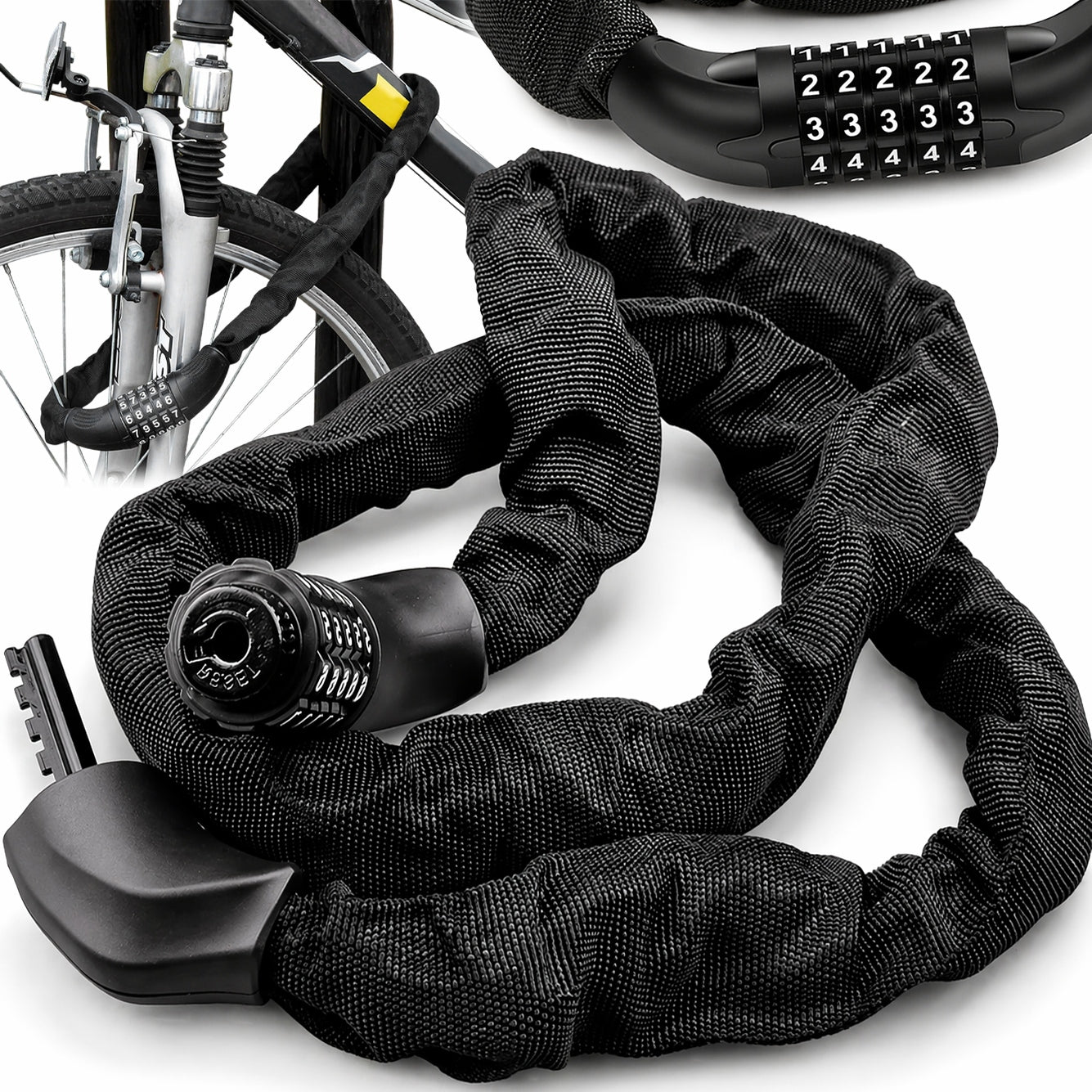 BICYCLE LOCK FOR BICYCLE CIPHER CLASP CODE CHAIN 100 cm!