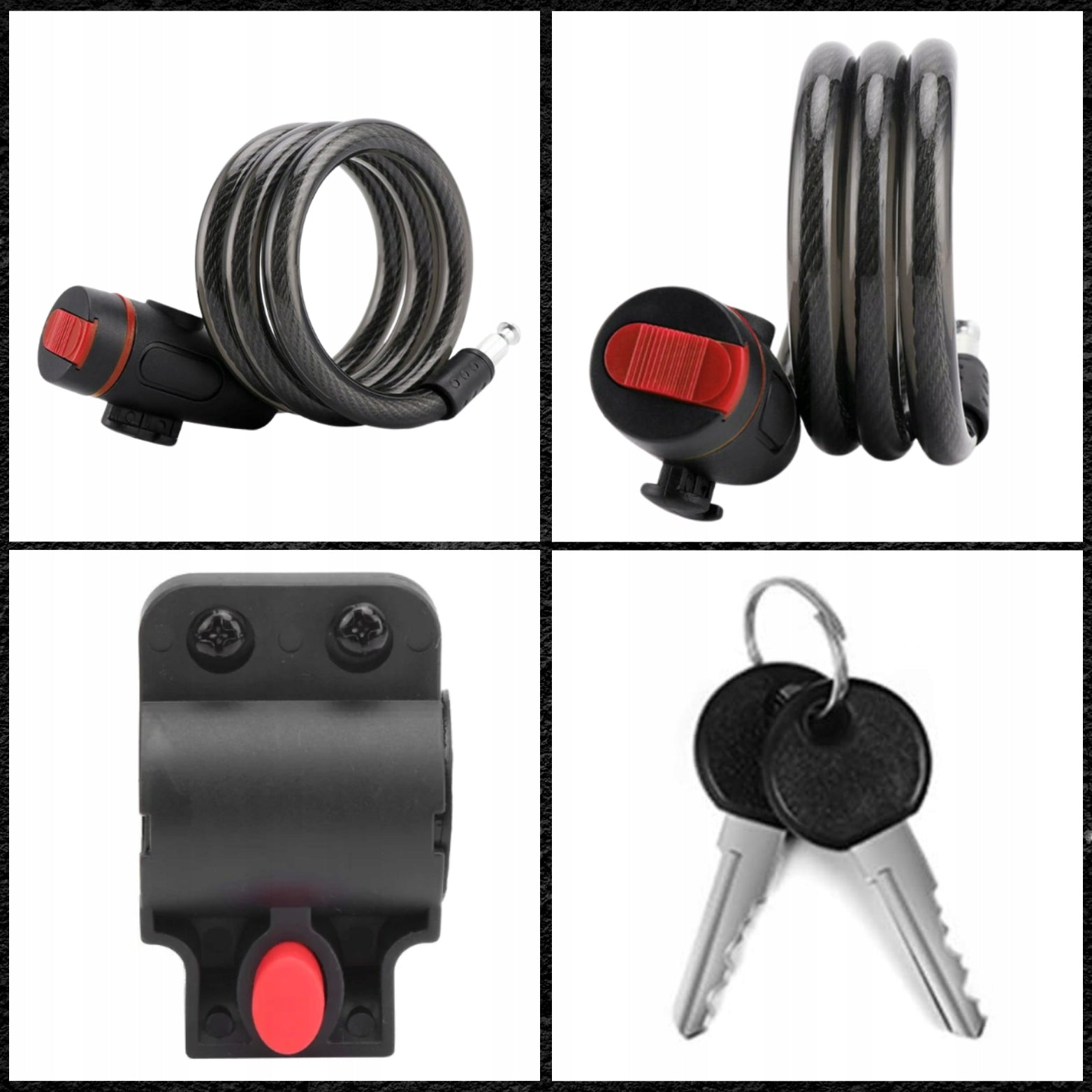 BICYCLE LOCK FOR BICYCLE KEY LOCK STRONG CORD Manufacturer code ZAPIĘCIE ROWEROWE BLOKADA ROWEROWA NA ROWER