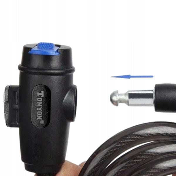 BICYCLE LOCK SPIRAL CABLE 12x1500 WITH KEY Brand TONYON