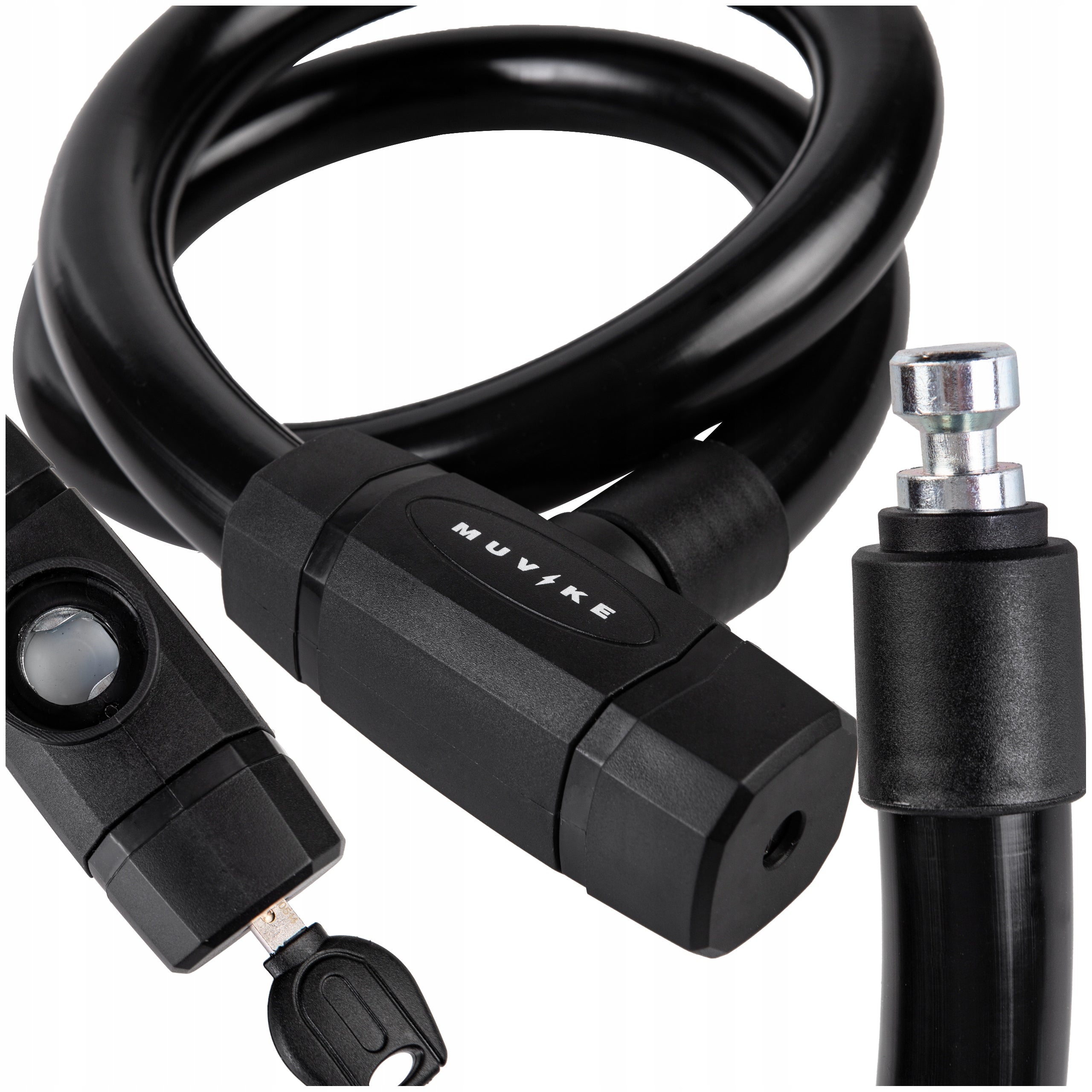 BICYCLE LOCK THICK CABLE 100cm 25mm WITH KEY MUVIKE FLEX 1000/25K