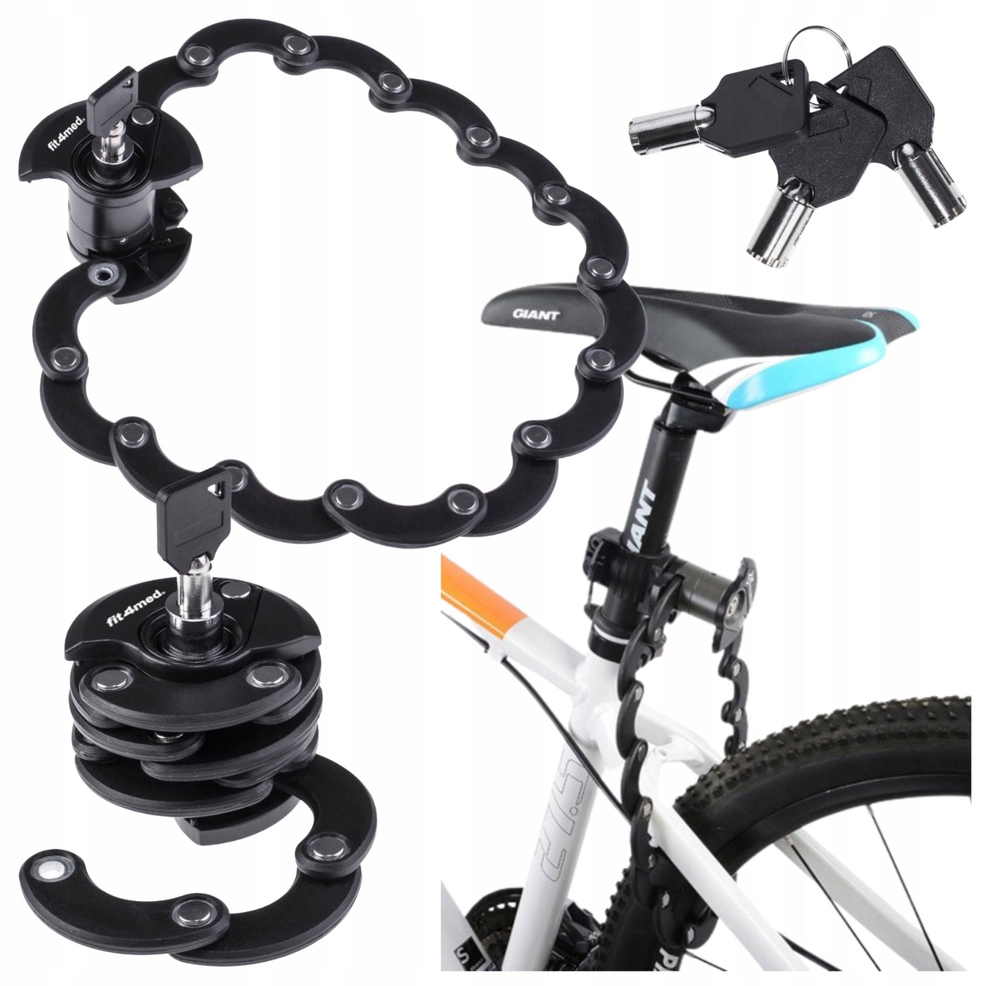 BICYCLE LOCKING WITH HANDLE BICYCLE LOCK 60cm 5.5mm Kind folding lock