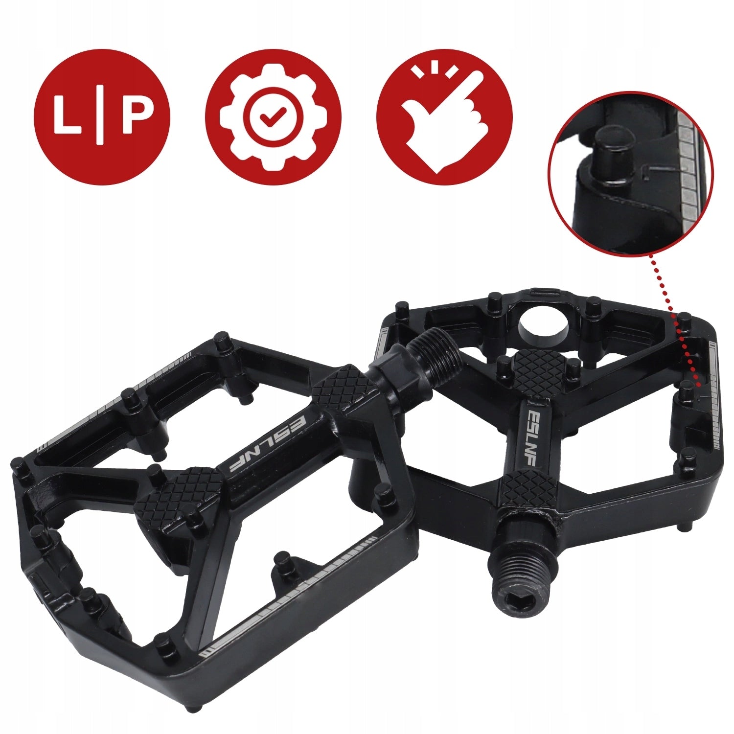 BICYCLE PEDALS PLATFORM ALUMINUM NON-SLIP PEDAL SET 2PCS Manufacturer code Pedały platformowe Aluminiowe 77882