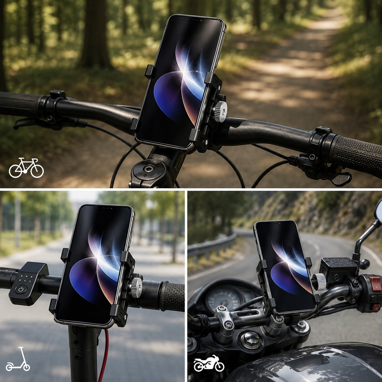 BICYCLE PHONE HOLDER ALUMINUM STRONG HANDLEBAR ADJUSTABLE For mobile