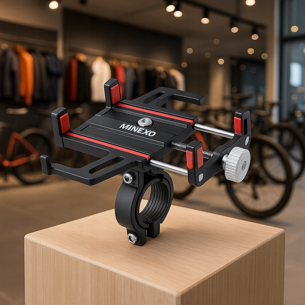 BICYCLE PHONE HOLDER ANTI SHOCK HANDLEBAR FOR SCOOTER MOTORCYCLE Brand Minexo