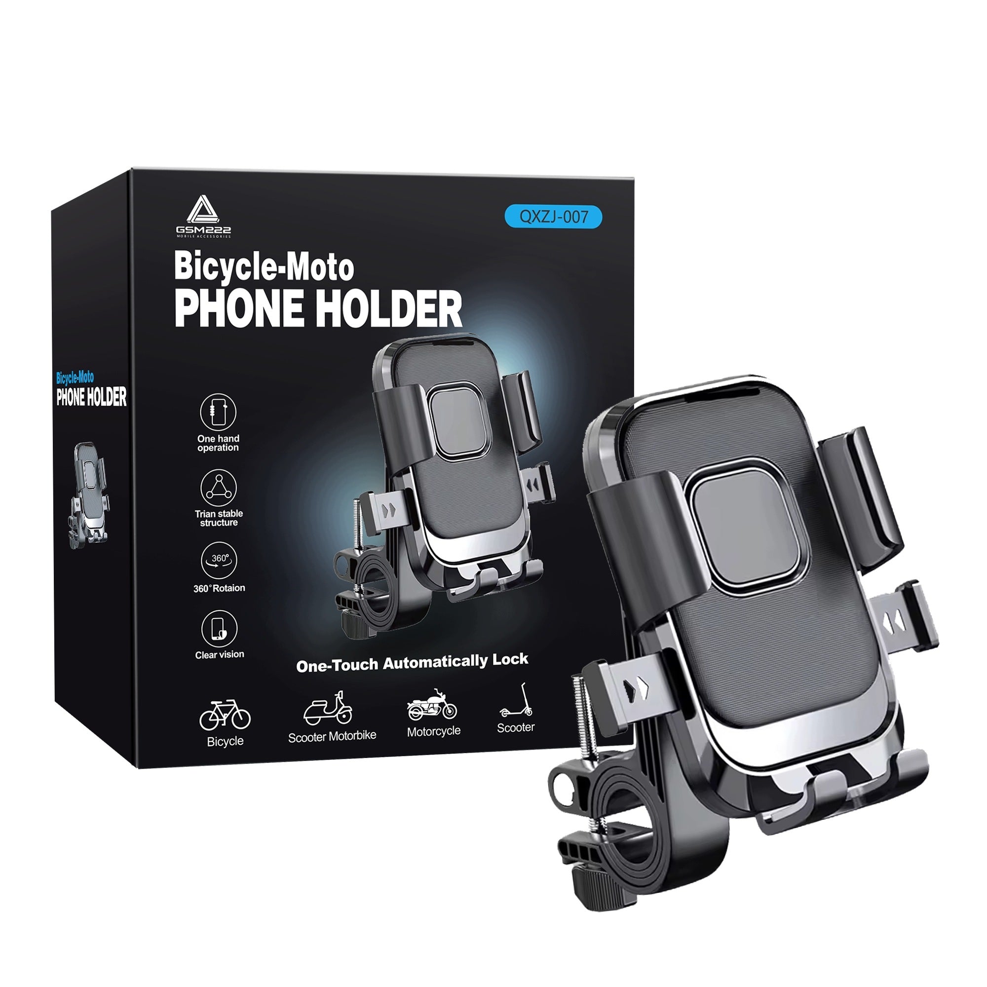 BICYCLE PHONE HOLDER AUTOMATIC BIKE MOTORCYCLE SCOOTER Packaging status original