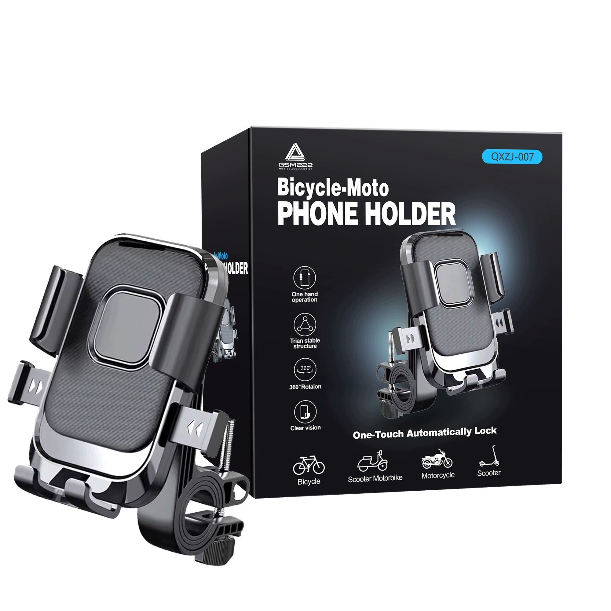 BICYCLE PHONE HOLDER AUTOMATIC BIKE MOTORCYCLE SCOOTER