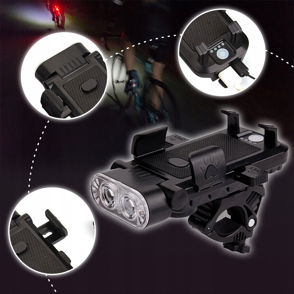 BICYCLE PHONE HOLDER BICYCLE 4in1 LAMP HORN FRONT POWERBANK Manufacturer code 9788702831887