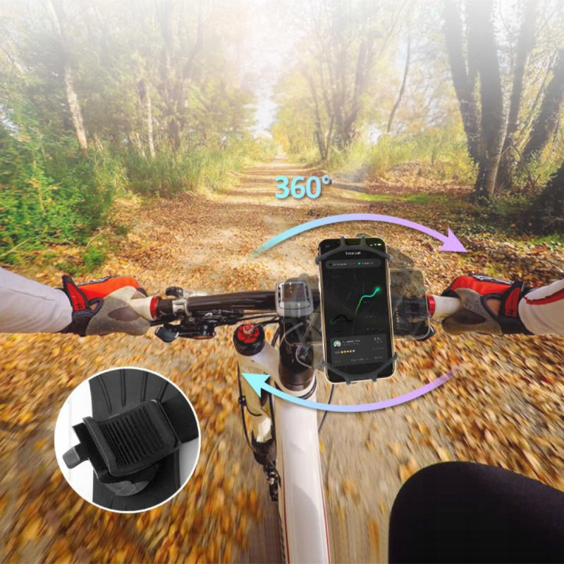 BICYCLE PHONE HOLDER BIKE HANDLEBAR SILICONE STRONG ADJUSTABLE Manufacturer code STABILNY ODPORNY DO TELEFONU CZARNY ETUI