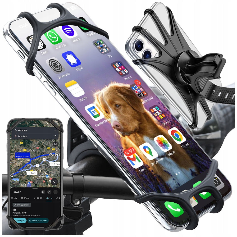 BICYCLE PHONE HOLDER BIKE HANDLEBAR SILICONE STRONG ADJUSTABLE