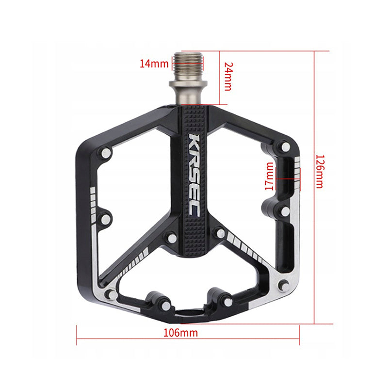 BICYCLE PLATFORM PEDALS ALUMINUM STRONG MACHINE BEARINGS PINS BLACK Manufacturer code GMA65-1