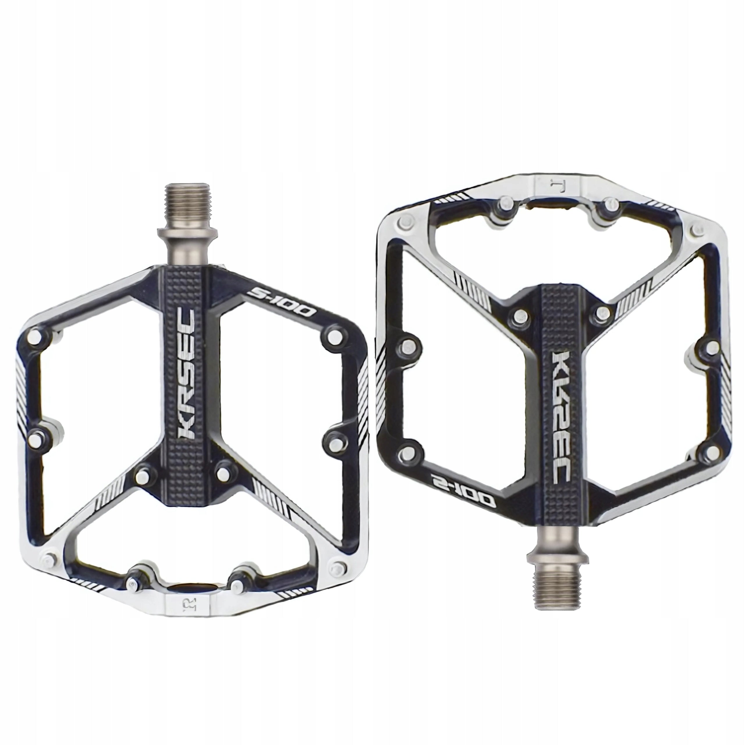 BICYCLE PLATFORM PEDALS ALUMINUM STRONG MACHINE BEARINGS PINS BLACK
