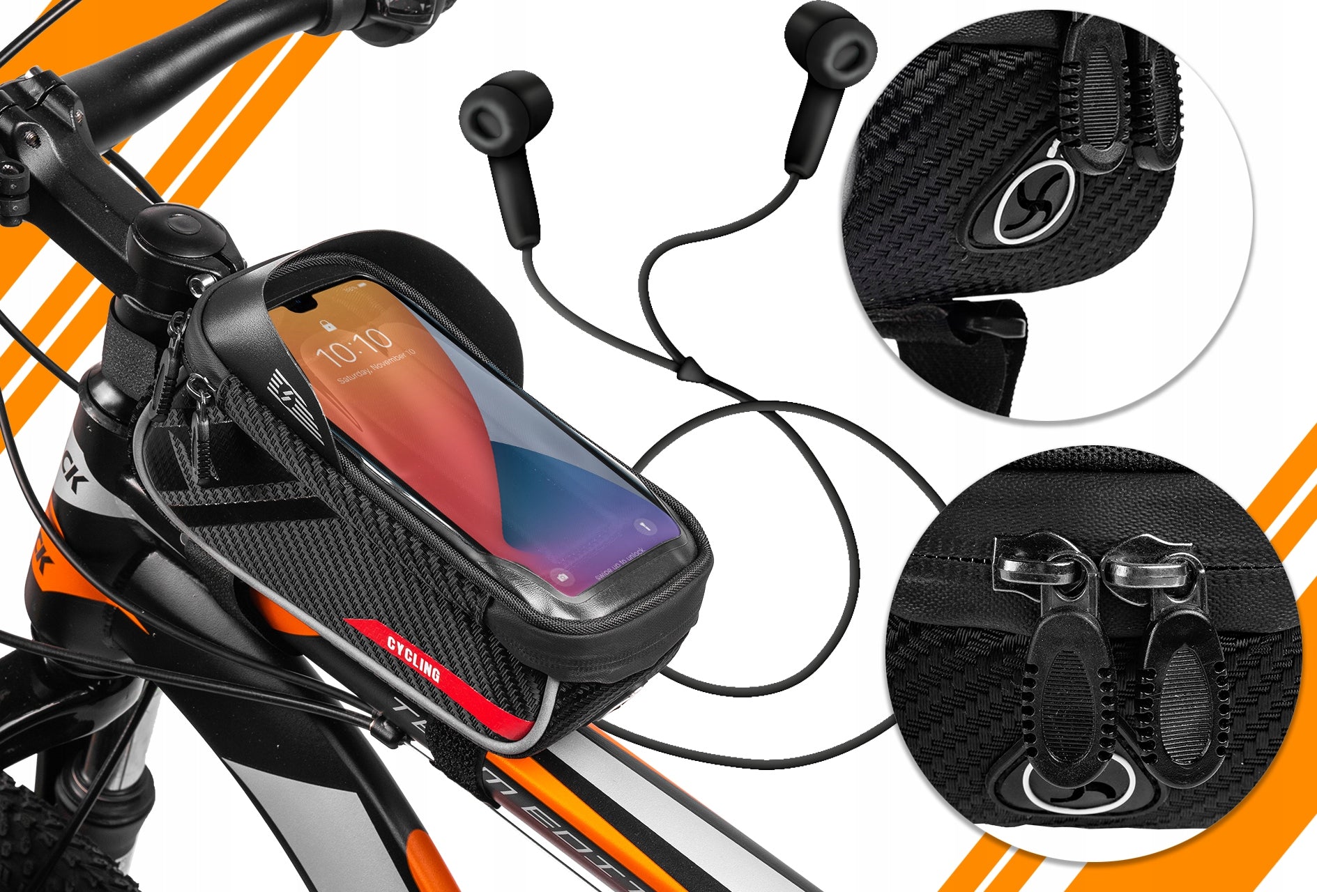 BICYCLE POUCH BICYCLE BAG WATER-RESISTANT FRAME HOLDER PULL-DOWN CASE 1L Capacity 1 l